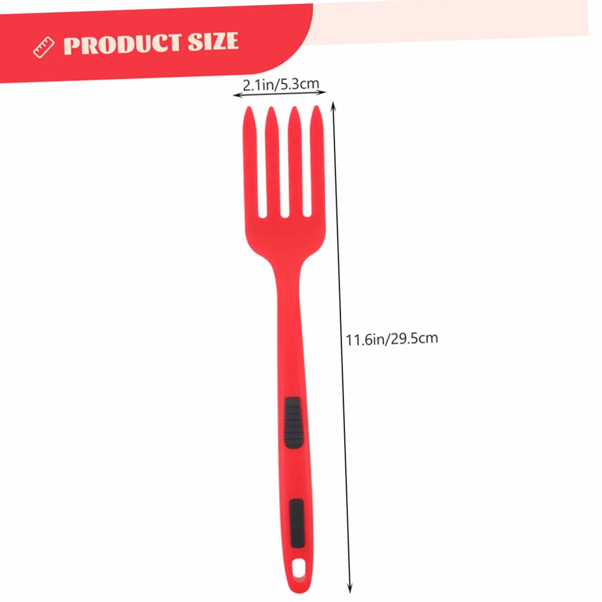 Tenedor de Cocina de Silicona Flexible Resistente al Calor 2 Piezas Rojo Intenso