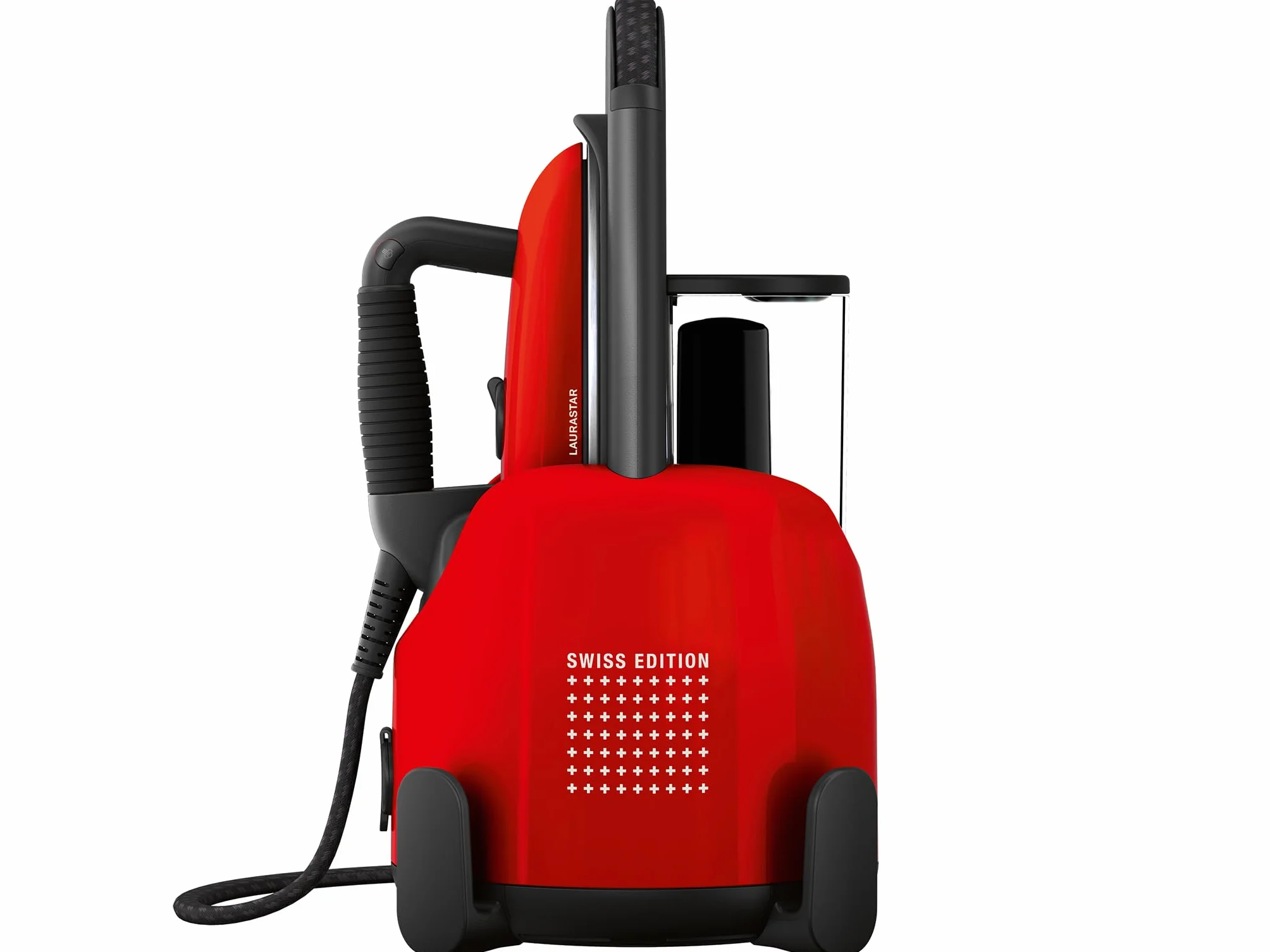 Generador de vapor - LAURASTAR - Lift Swiss Limited Edition - 2200 W - Rojo | Desarruga, Plancha y limpia, Vapor higiénico, Depósito de agua extraíble, Planchado vertical