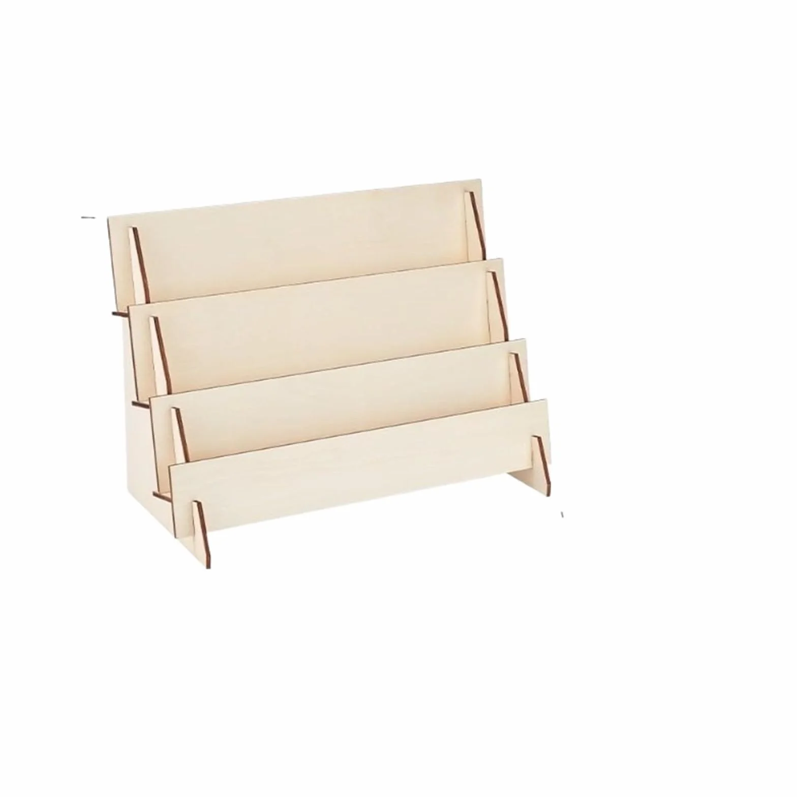 Expositor De Tarjetas De Felicitación Soporte de exhibición de tarjetas de felicitación de 3 niveles, soporte de exhibición de pegatinas de madera, elevadores de exhibición de pegatinas de madera, org