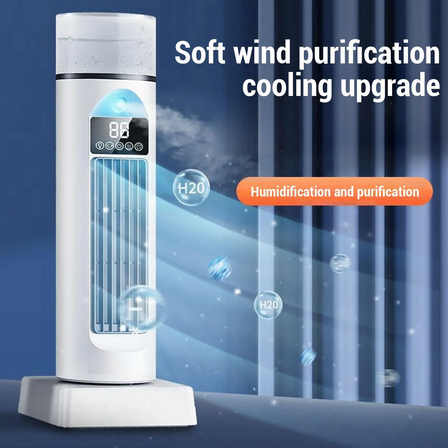 Ventilador de torre de mesa con control remoto, sin aspas, USB, silencioso, enfriador de aire, acondicionador, humidificador, 4 en 1, multifunción, para oficina, dormitorio,