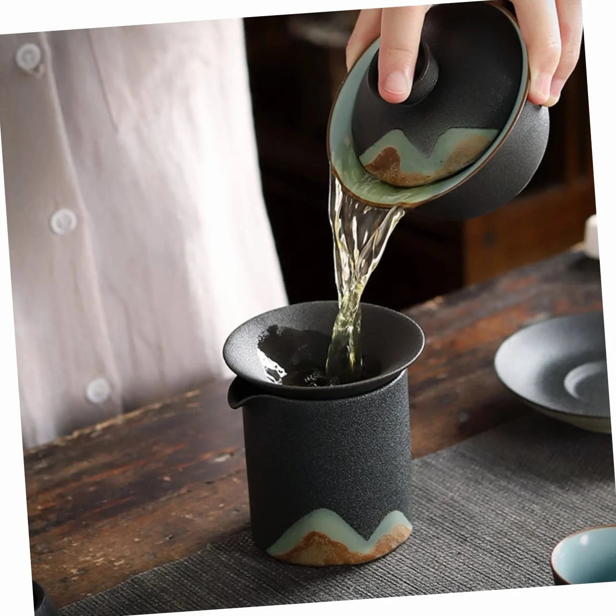 Gatuida 3piezas Infusor De De Cerámica Decorativo Filtro Natural Para Infusiones y Accesorio De Artesanal Para Casa