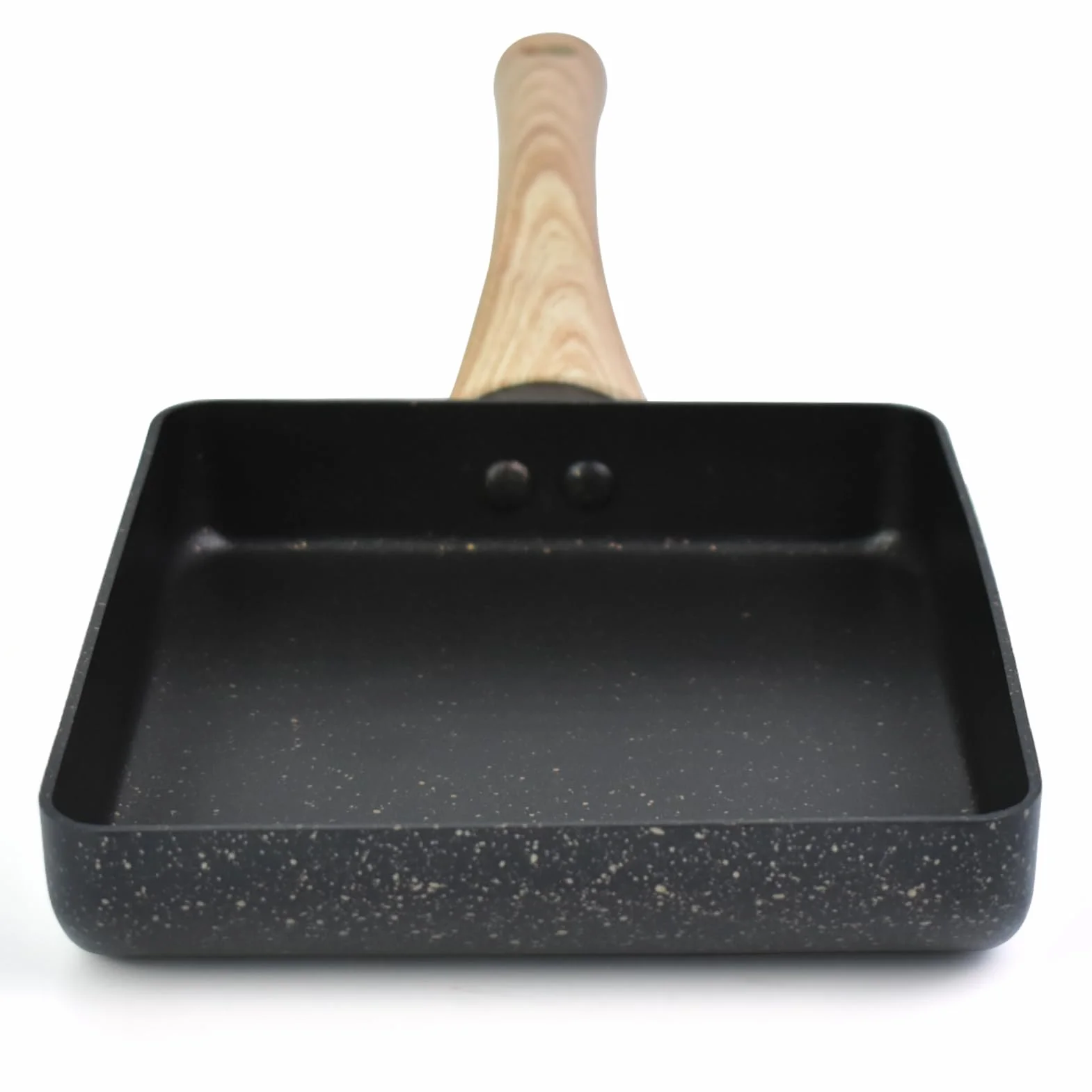 Artcome,Sartén para tortilla japonesa (antiadherente), diseño de tamagoyaki, cacerola de huevo, rectangular, con espátula y cepillo de silicona, 7x15 cm, color negro