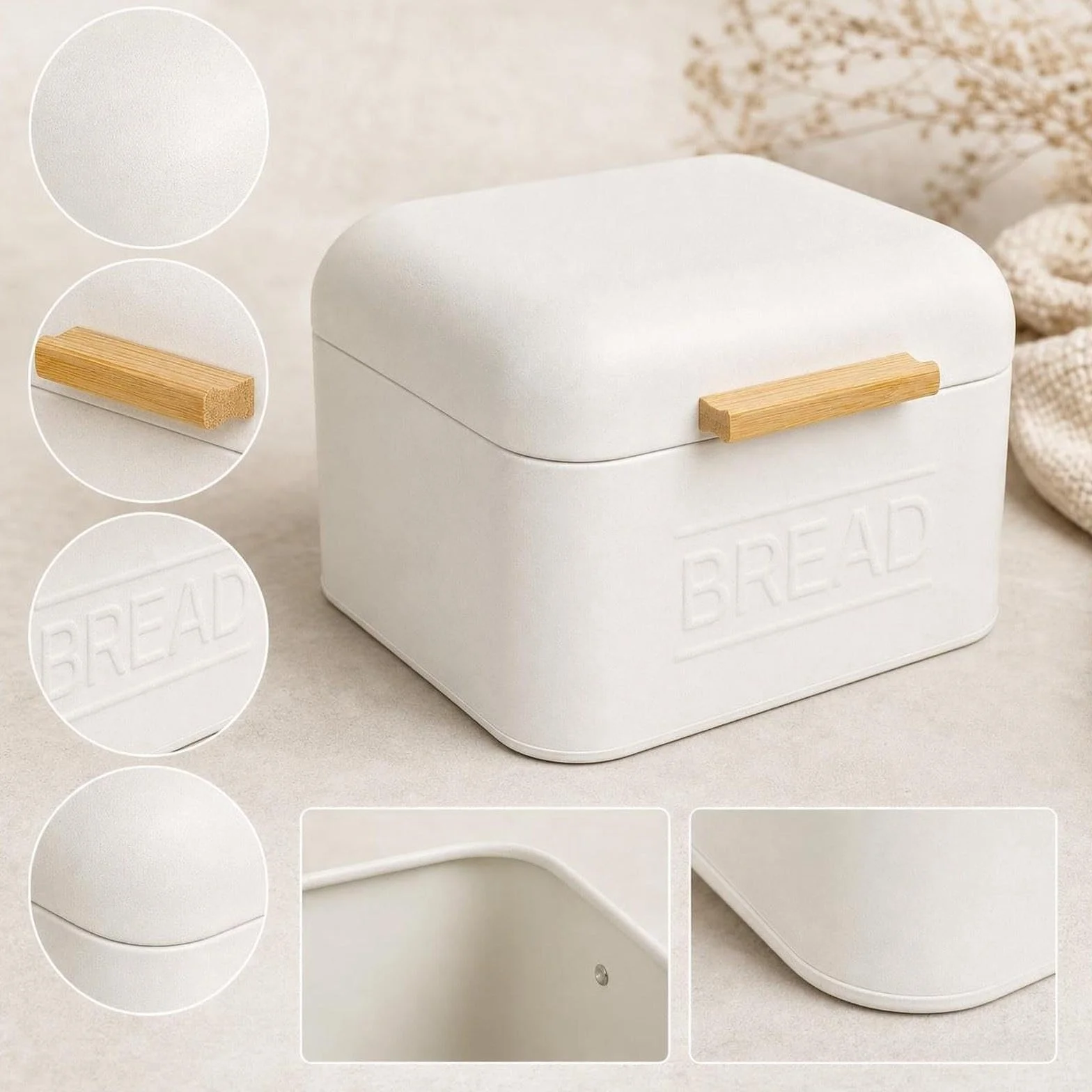 Contenedor Retro Metálico Multipropósito con Mango para Almacenar Pan Repostería Adecuado para Cocina Hogar Panadería