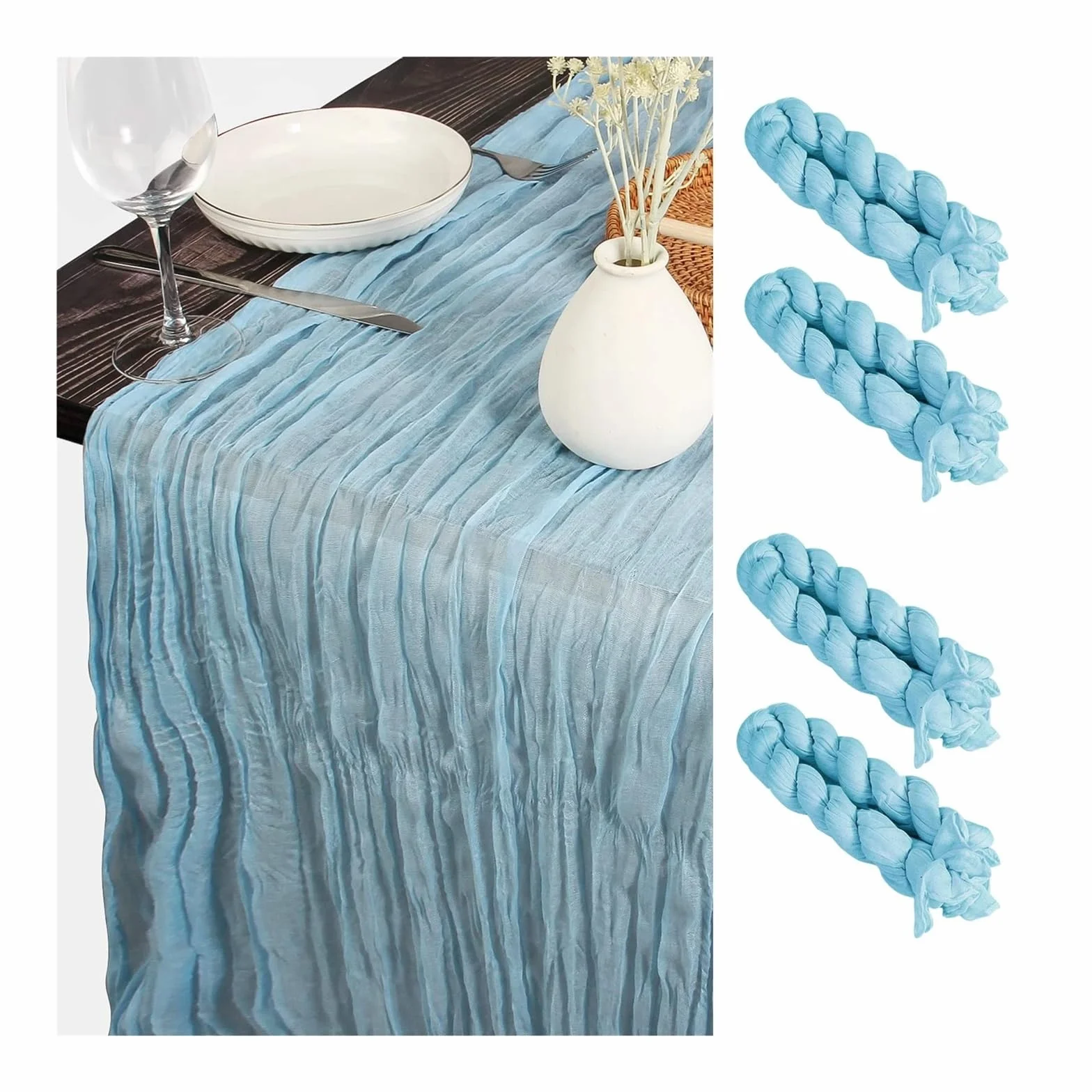 Servilletas de Mesa de algodón, Servilletas de Mesa Gasa algodón, Multicolor, 10 Unidades, Varios tamaños