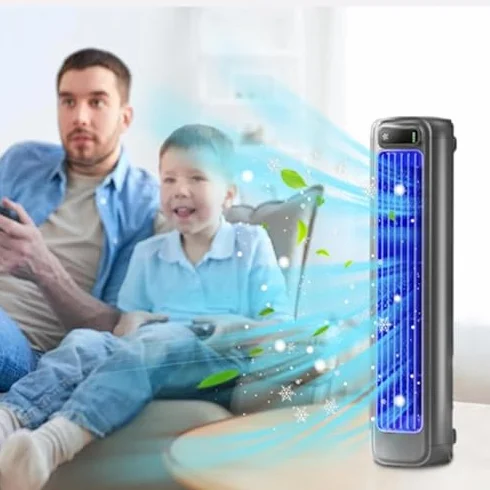 Aire Acondicionado, Ventilador Enfriador de Aire, Ventilador inalámbrico portátil, Enfriador de Aire para habitación, Patio, Oficina e Interiores, con 3 velocidades y Pan