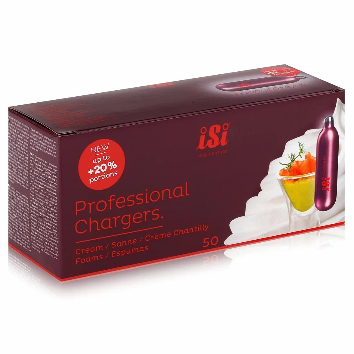 iSi Professional Chargers - Cápsulas de nata (420 g, 50 x 8,4 g, 3 unidades)
