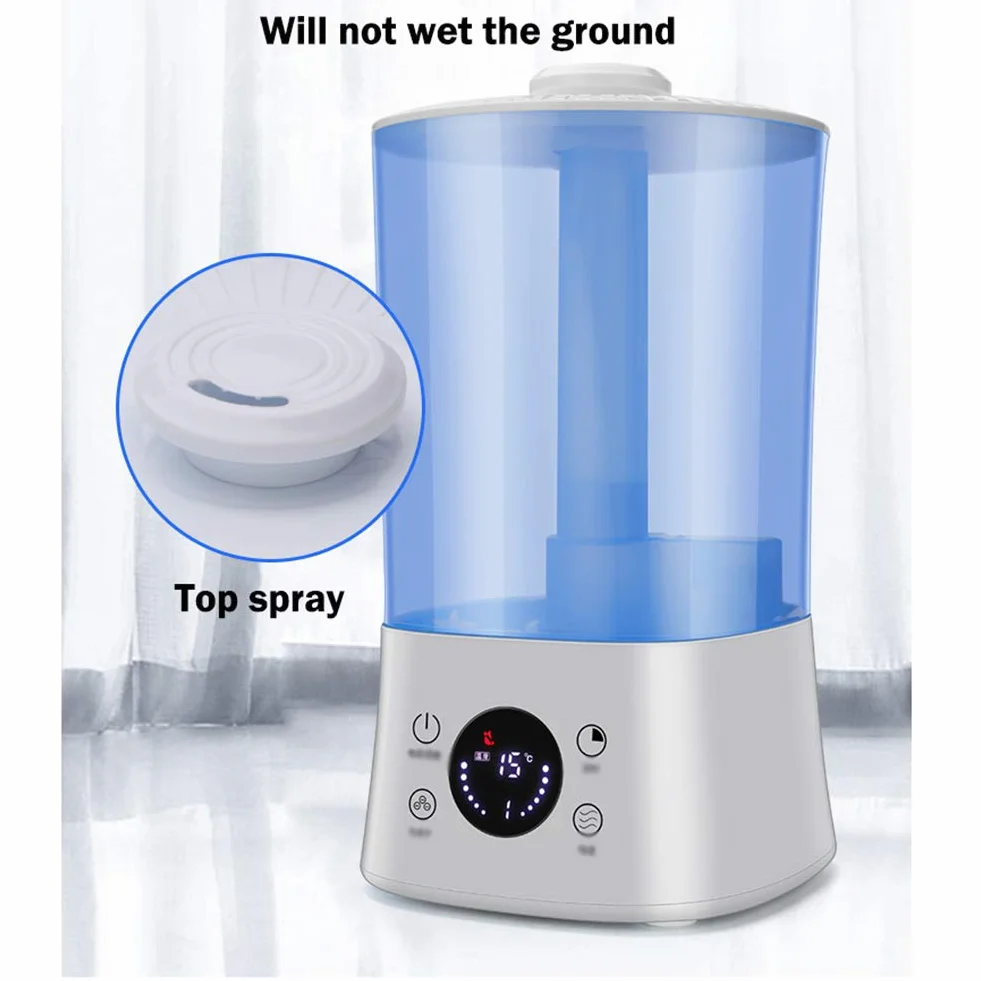 humidificador ultrasónico, Gran diámetro/Humedad Constante Inteligente/purificación de Iones Negativos/Pantalla LED/con Control Remoto/Apagado automático/sincronización