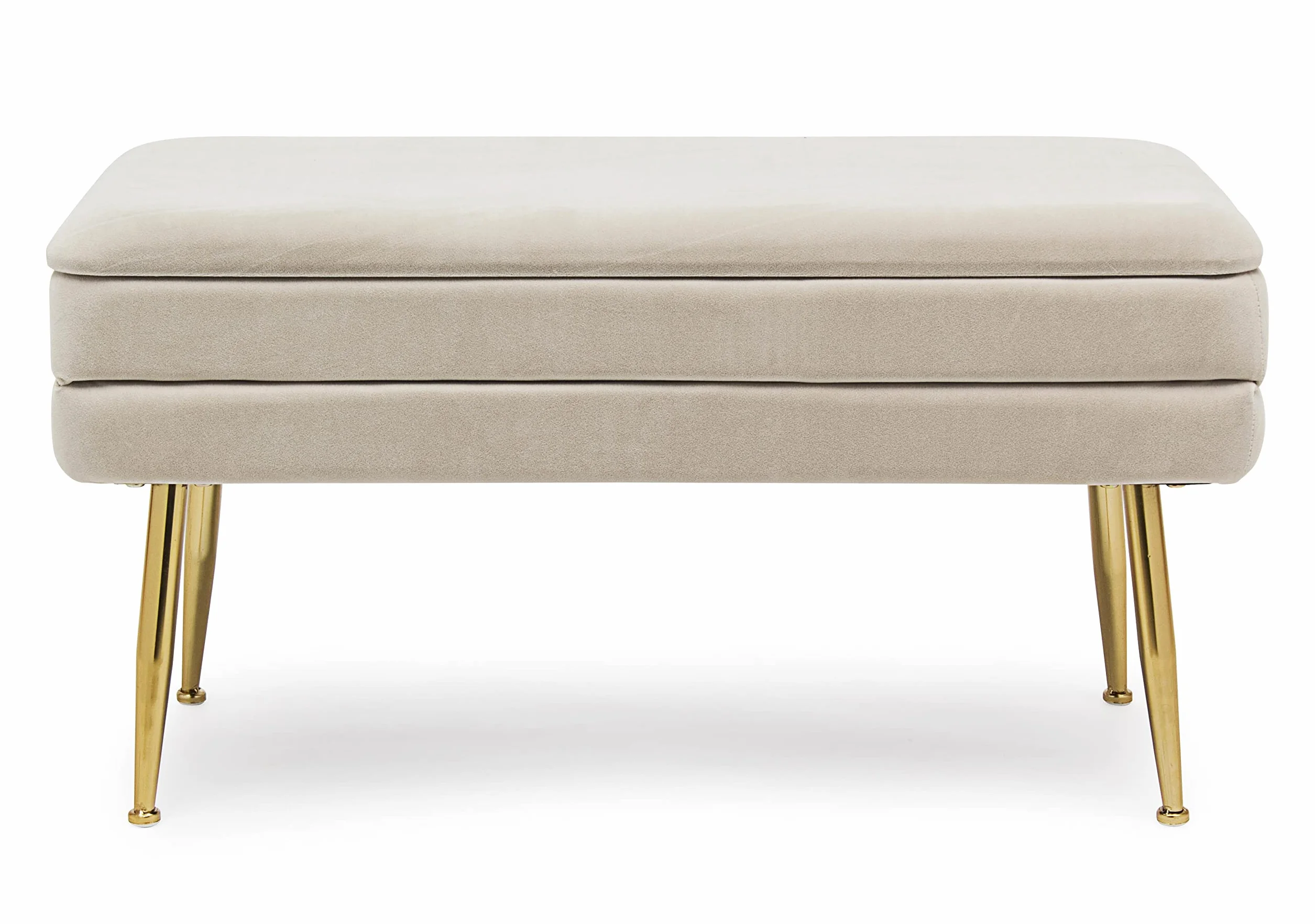 Fashion Commerce - Banco contenedor Pavlina, Beige, 80 x 38 x 42 cm