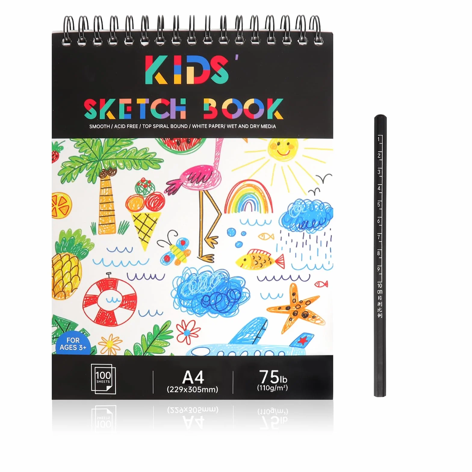 Cuaderno de Dibujo A4 100 Hojas, Bloc de Bocetos Tapa Dura, Papel 110 g/m², 200 Páginas, Sketchbook para Artistas