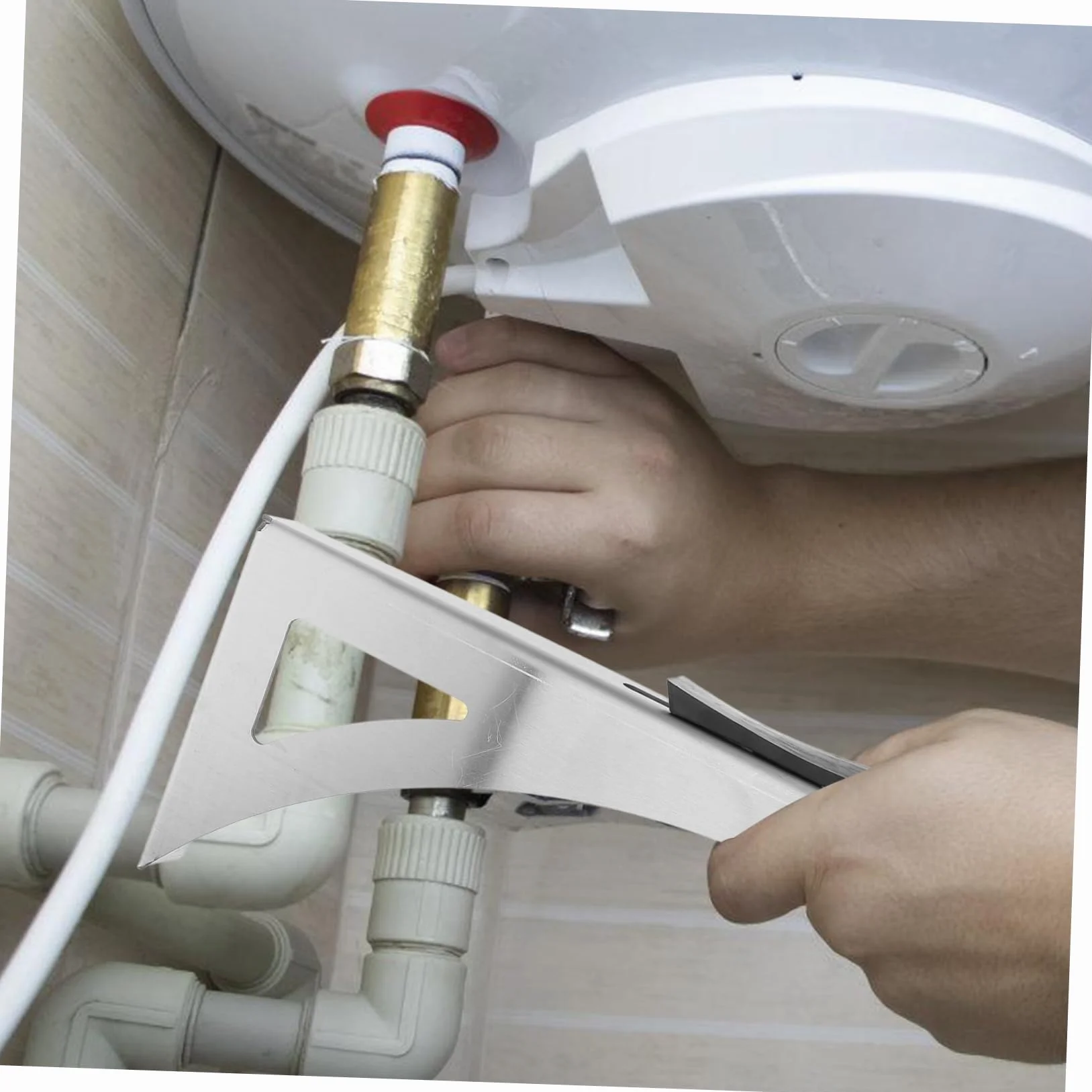 jojofuny Calentador Fácil para Agua Soporte Acero Eléctrico de Inoxidable Diseño Compacto Instalación y Adecuado para Baños Pequeños y Espacios Reducidos