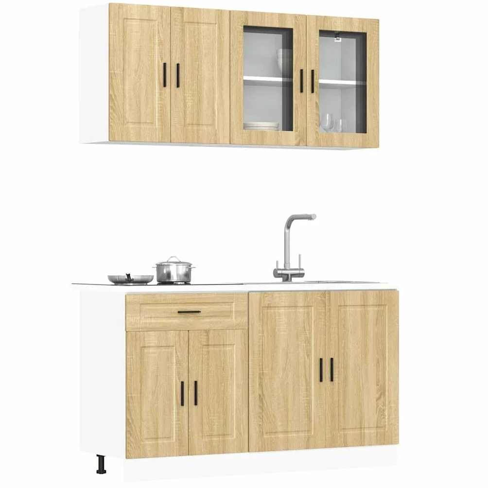 Mueble Cocina Kalmar Roble Sonoma 4 pzas Madera contrachapada