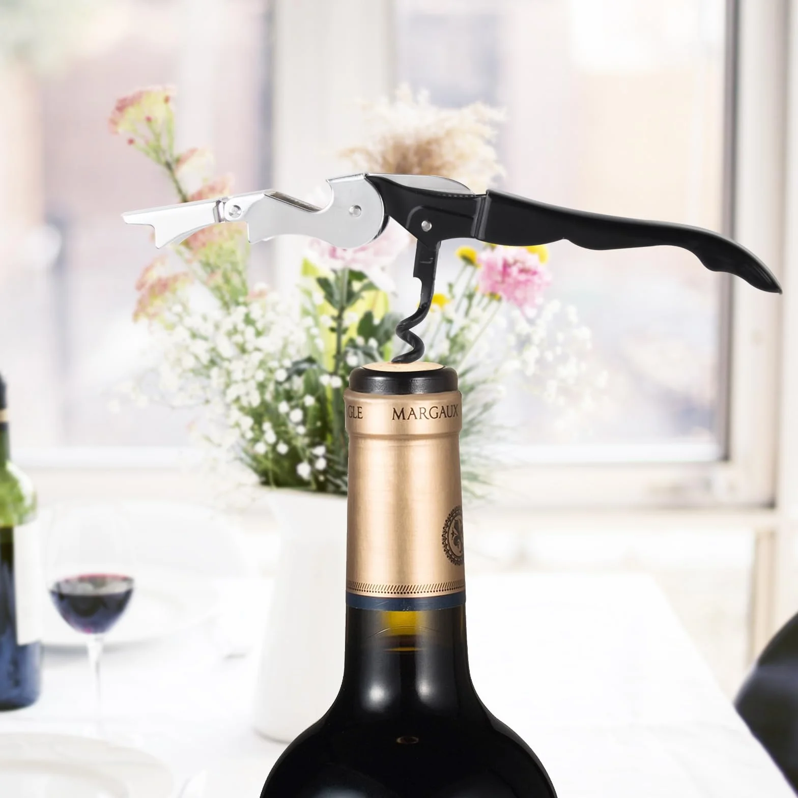 Sacacorchos de acero inoxidable 3 en 1, abridor de vino y cerveza para sommeliers