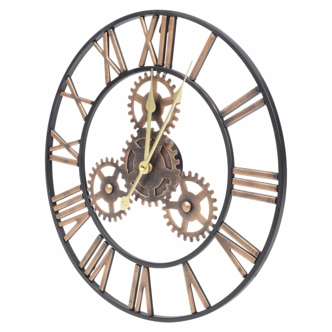 Cabilock Reloj de Pared Redondo de Estilo Industrial, Colgante Sencillo para Ambientes de Sala, Alojamientos y Cafeterías