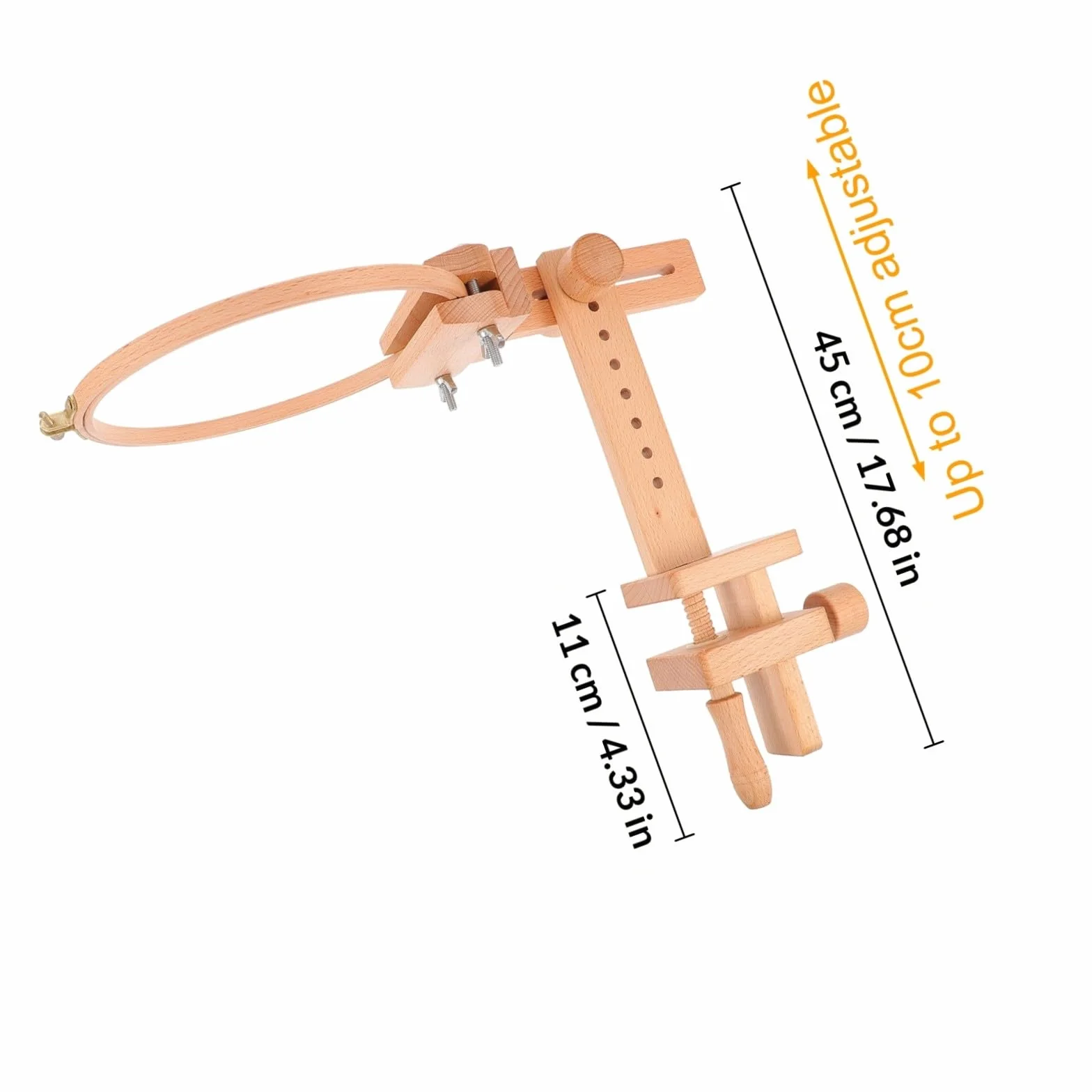 minkissy Bastidor de Bordado de Madera para Punto de Cruz Rotación 360 Grados y Espaciamiento Ajustable para Manualidades DIY