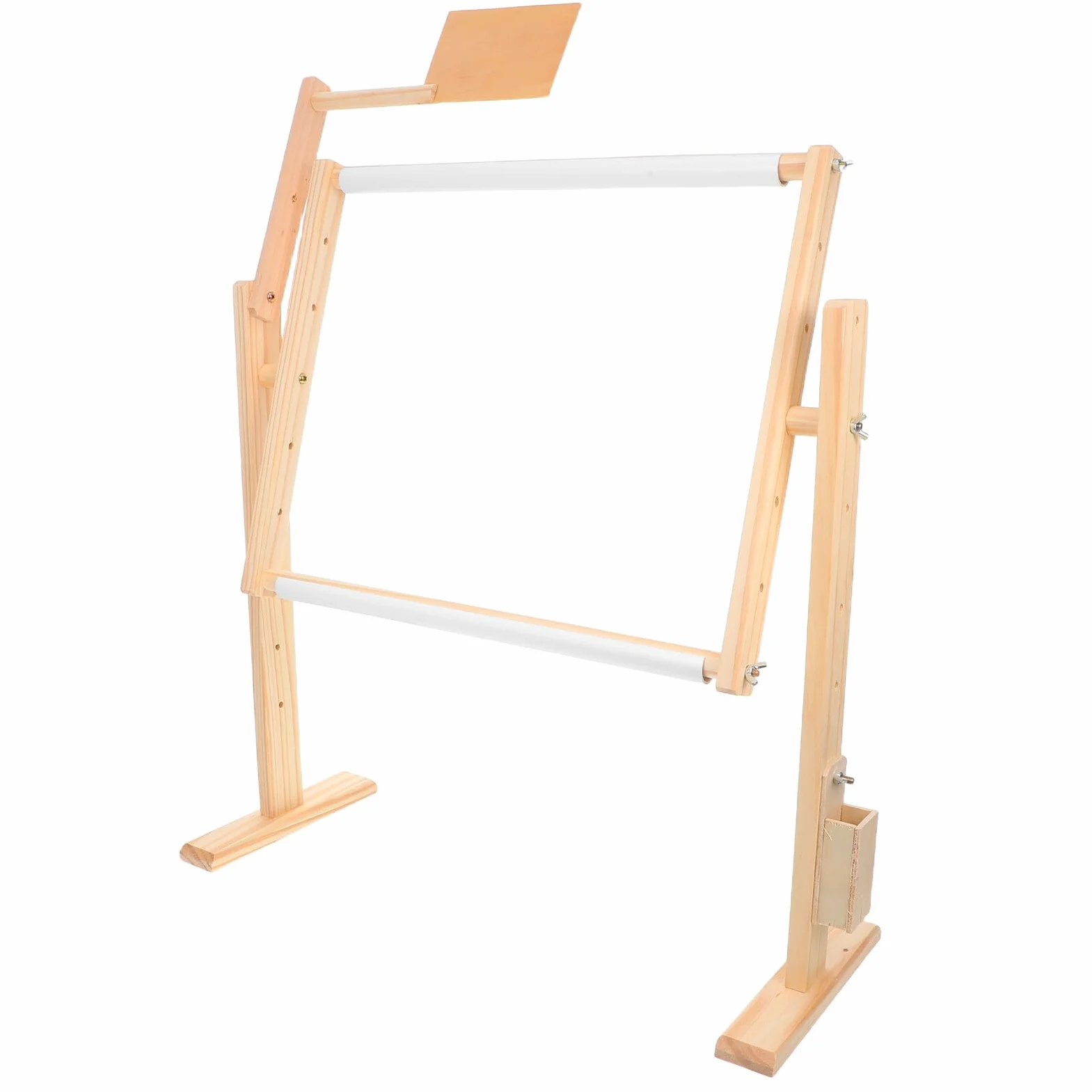 UKCOCO Bastidor de Bordado Giratorio Ajustable Bastidor de Punto de Cruz de Madera Soporte para Manualidades de Costura para Proyectos de Bordado Casa