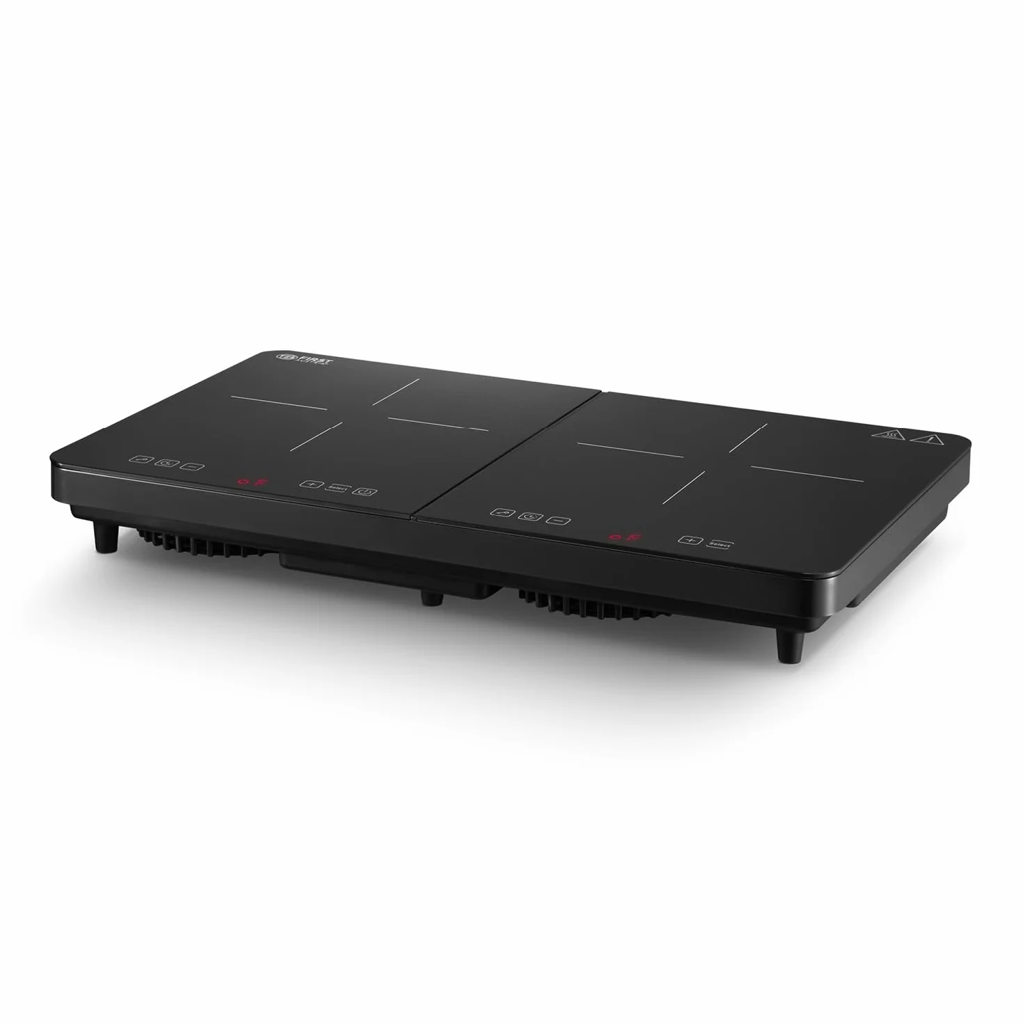 TZS First Austria – Placa de inducción doble 3500W - 2 fuegos vitrocerámicos - 10 niveles de potencia, bloqueo infantil, pantalla LED, control táctil, protección contra sobrecalentamiento - portátil