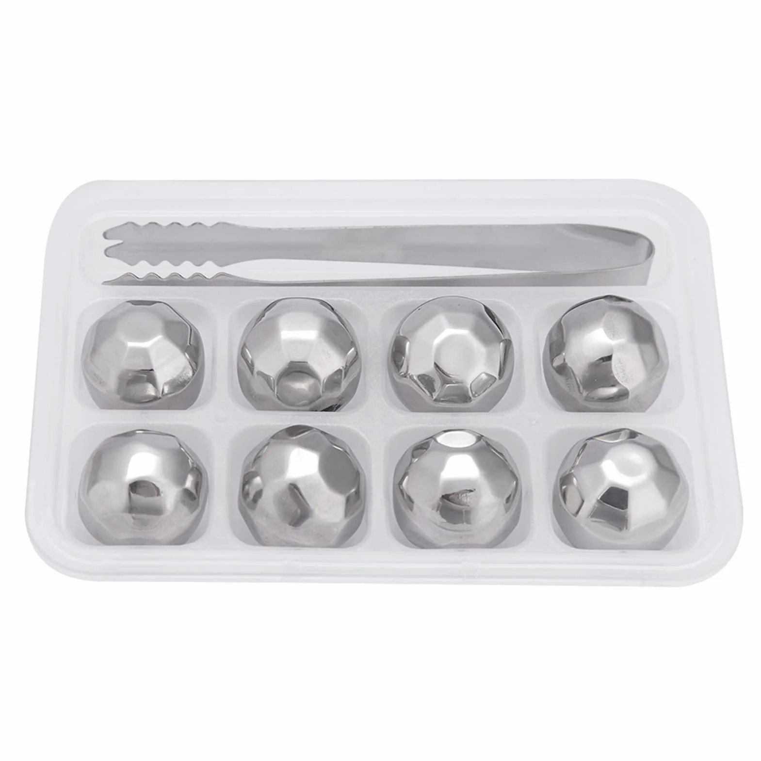 Rocas para Whisky de Acero Inoxidable, Esferas de Hielo Enfriadoras con Pinza