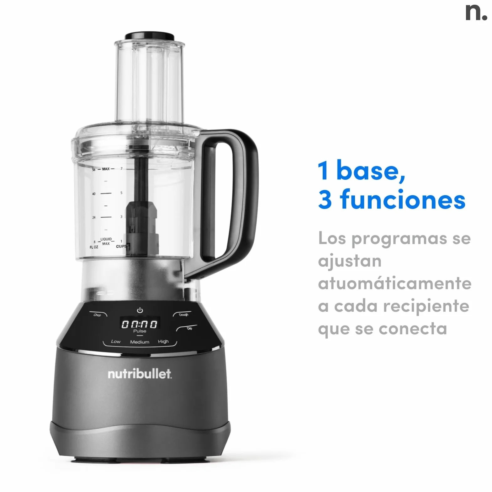 nutribullet triple Prep System, batidora eléctrica, batidora de vaso profesional multifunción, 1500 vatios de potencia, 3 electrodomésticos, negro, NBF580B