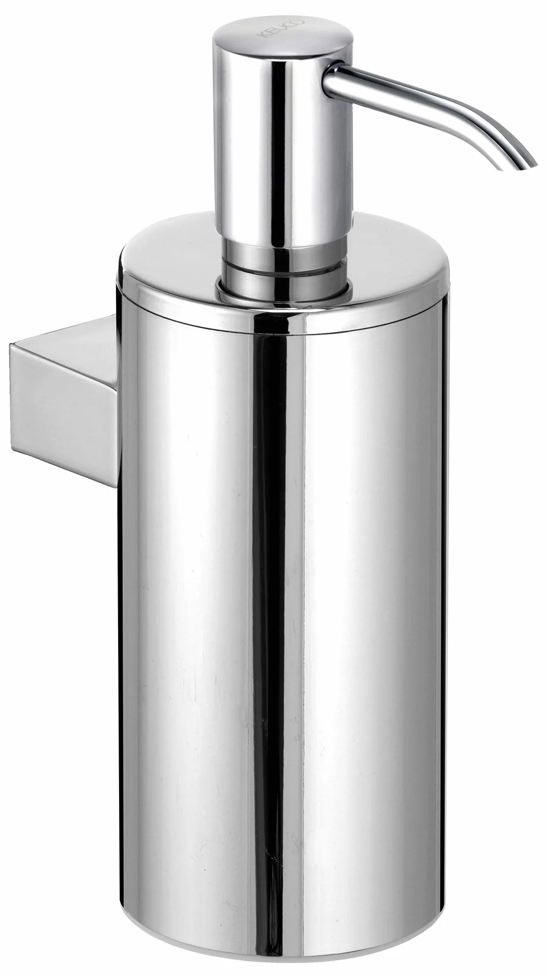 Keuco Plan Dispensador de jabón, 250 ml, Modelo de Pared, Metal Cromado | Made in Germany, recargable, incl. tornillos y tacos, dosificador de loción para taladrar