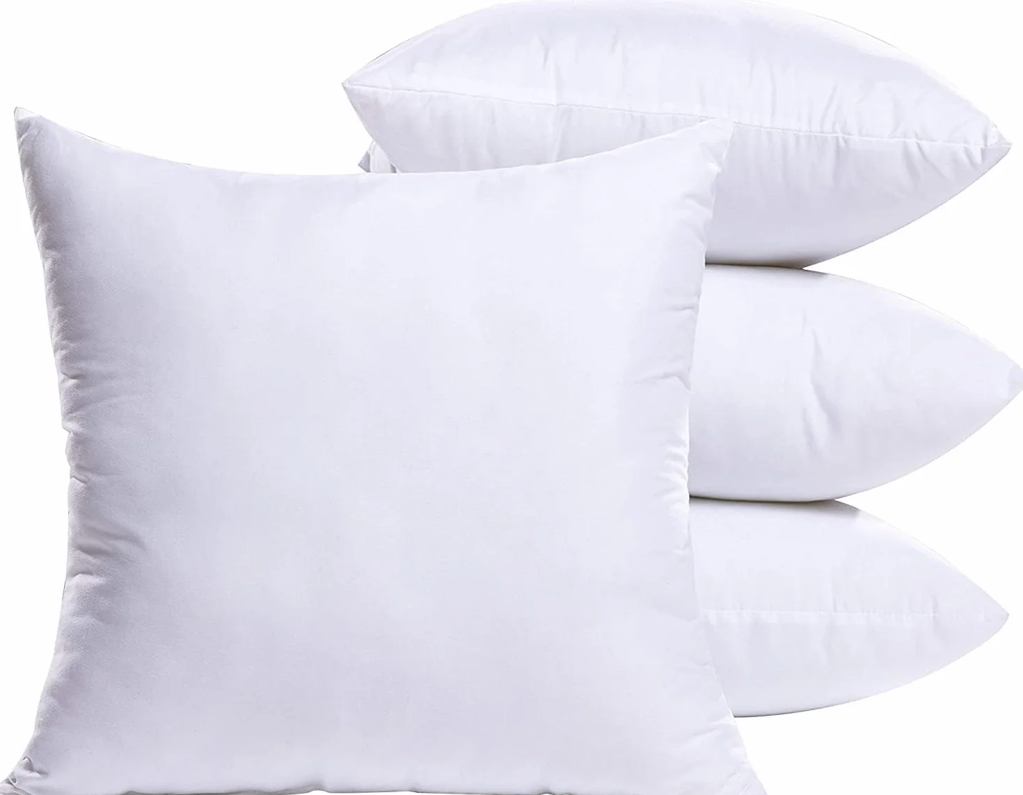 MIULEE Relleno cojín Suave 60x60cm 4u Blanco | Relleno almohada suave relleno incluido, cuadrado/rectangular, decorativo para sofá, sillas y cama