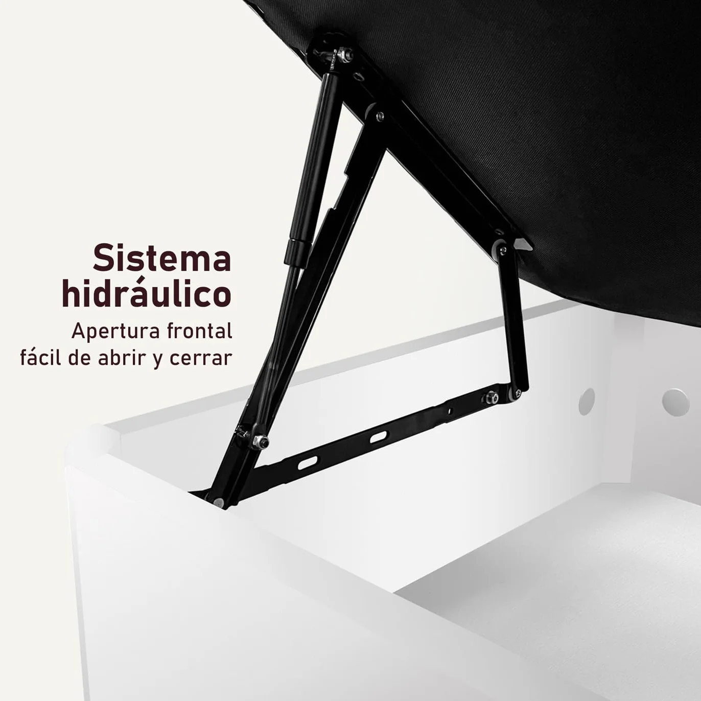 amuéblate Online - Canapé Abatible Apertura Lateral de Madera con Gran Capacidad, Espacioso, Transpirable y Resistente, Esquinas Redondeadas, 90 x 190, Blanco