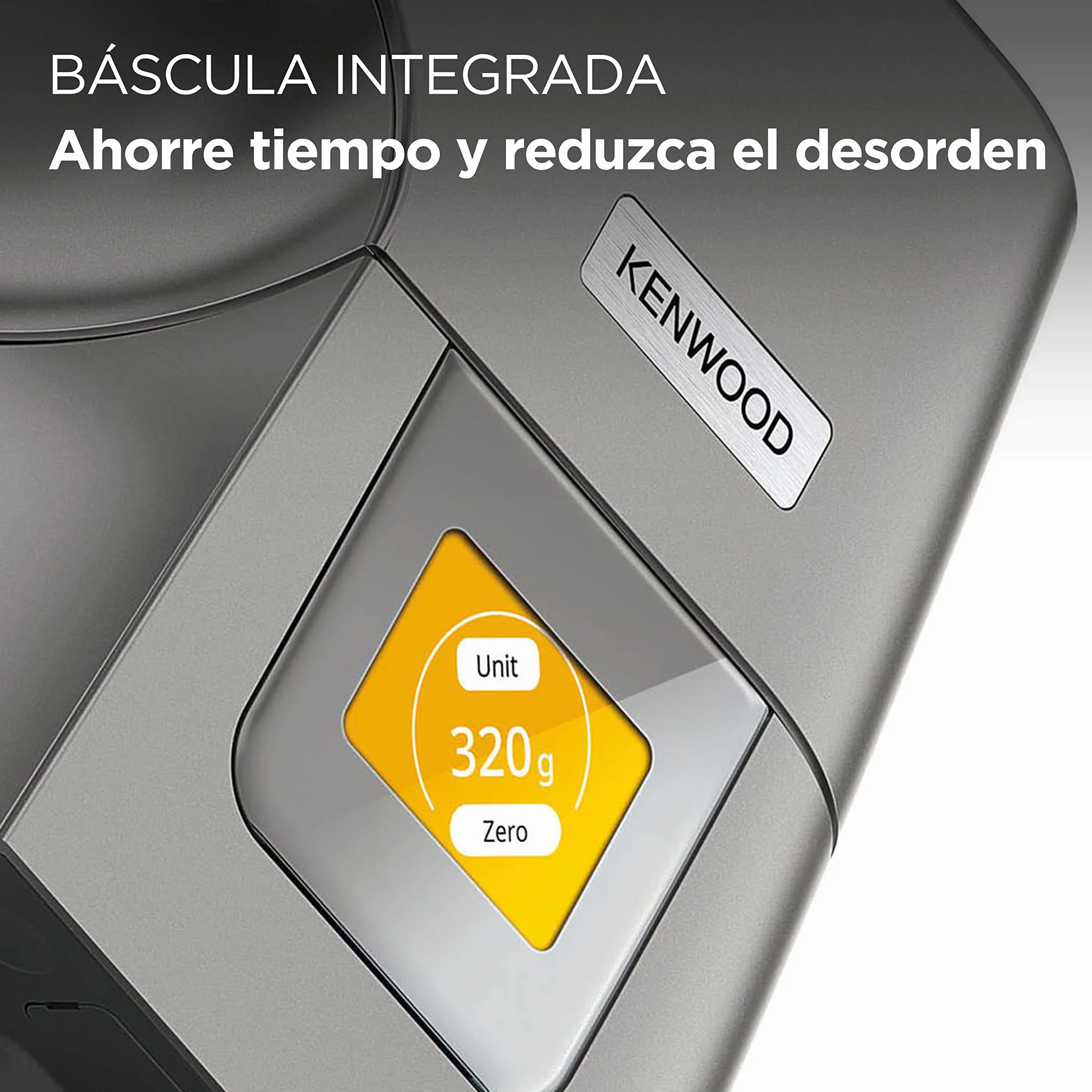 Kenwood Titanium Chef Pattissier - Robot de Cocina (1400 de potencia, bol de 7 litros y batidora de vaso de cristal incluidos, 4 herramientas, pantalla tactil), Color Plata