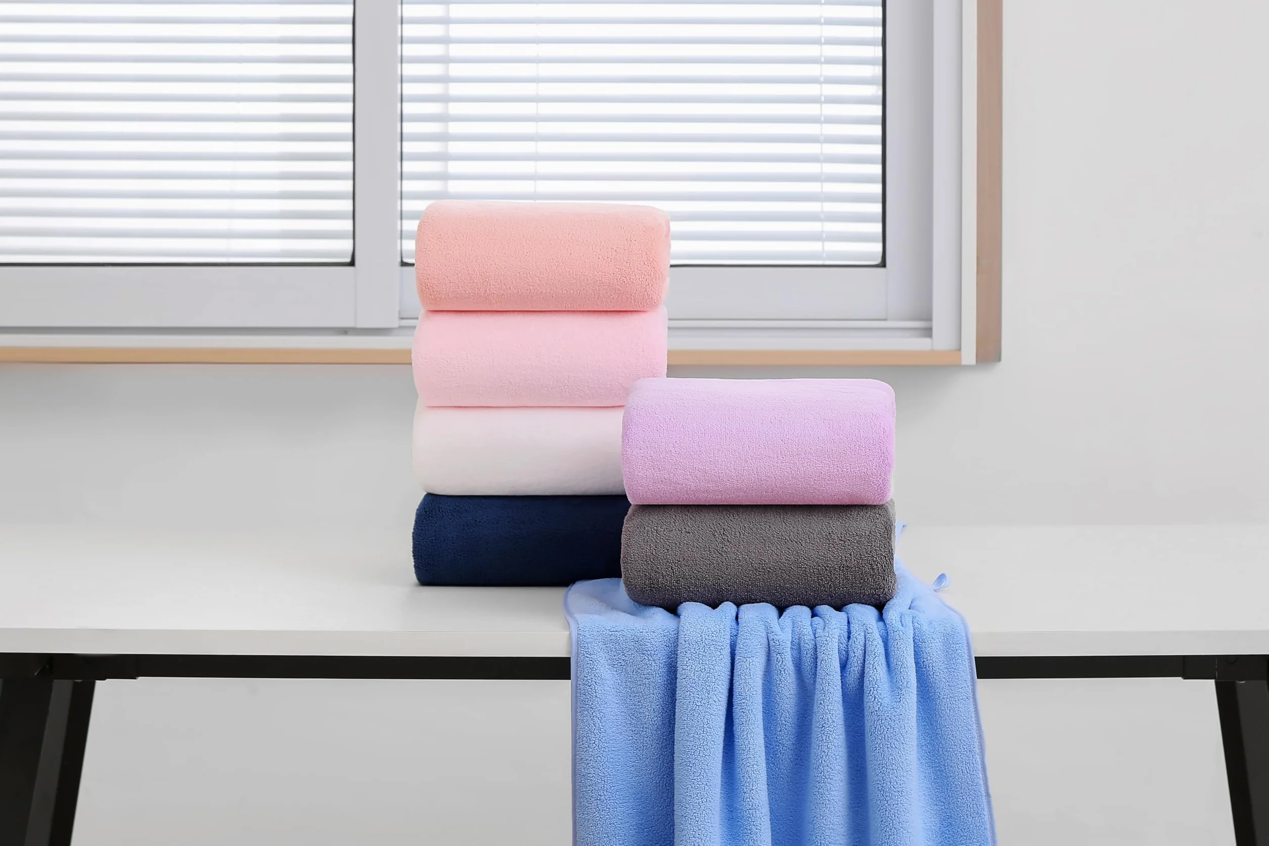 Aibaser Toalla de baño (microfibra, rosa, 71 x 142 cm)