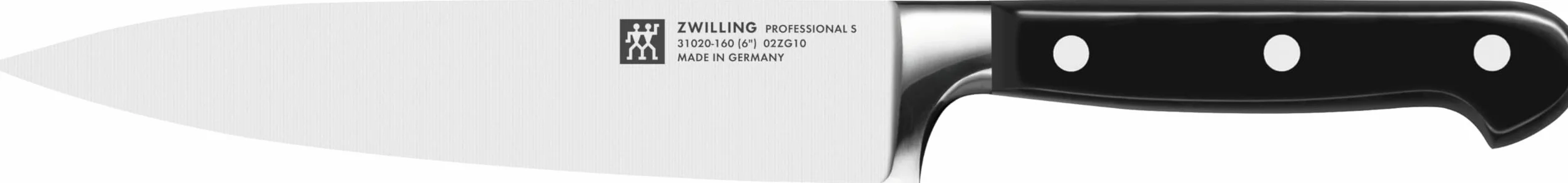 ZWILLING Juego de cuchillos, 3 piezas, cuchillo para manteca de cerdo, cuchillo para carne, cuchillo de chef, Mango especial de acero inoxidable/plástico, Professional S