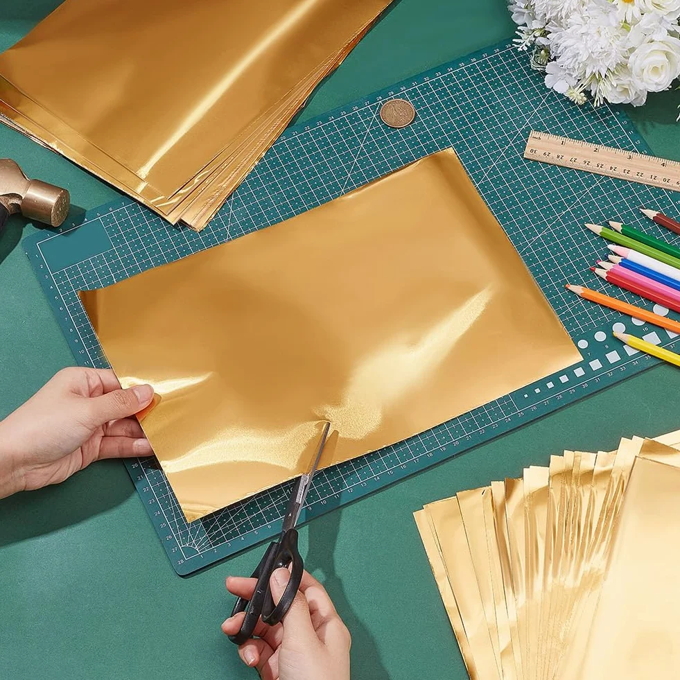 OLYCRAFT 30 Hojas de Aluminio para Manualidades 30x20 cm 0,1 mm Lámina de Metal para Pintar y Grabar