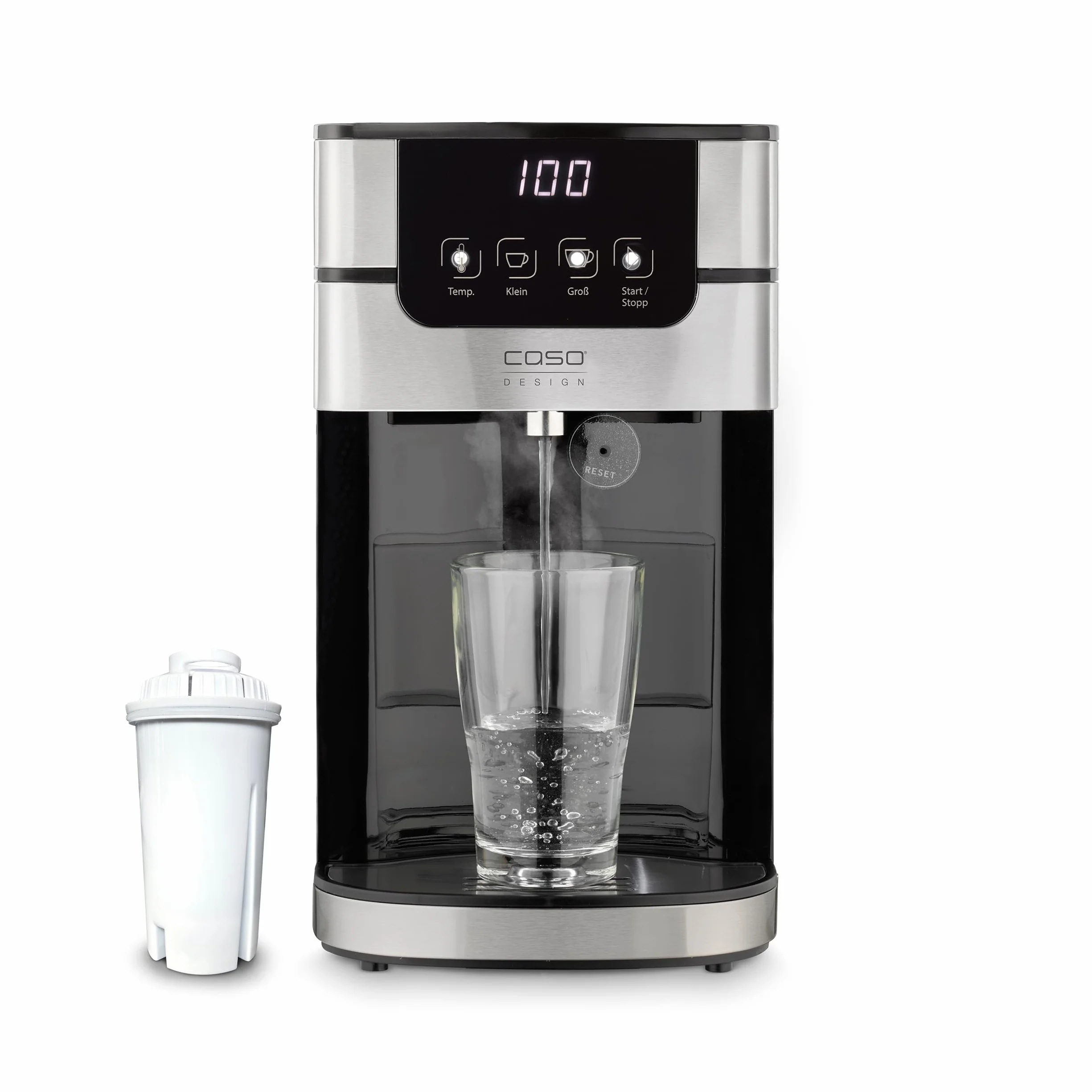 CASO PerfectCup 1000 Pro - Turbo Dispensador de agua caliente en pocos segundos, 2600 W, depósito de agua extraíble de 4 litros, ajustable de 70 a 100 °C, ideal para cocinas de oficina y buffets