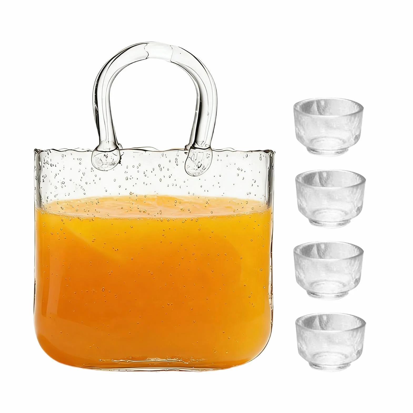 Genérico Vasos de Agua 2340 ml Taza con Forma de Bolso Transparente | para Bodas, , Reuniones, Brunch, Meriendas para , Bodas, Brunch, Té de la Tarde, Reuniones, Cumpleaños, Hogar y Cocina