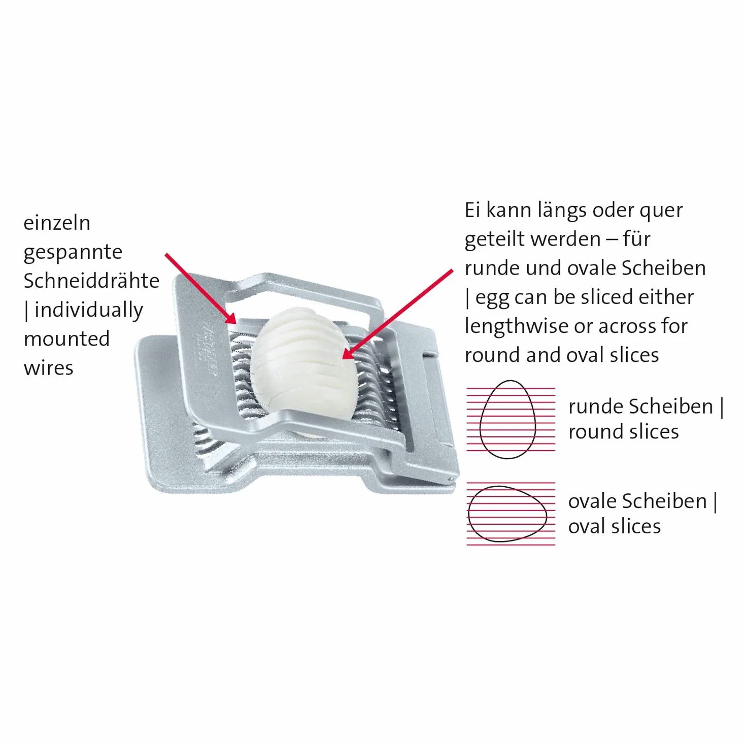 Westmark Cortador de huevos de acero inoxidable, aluminio, gris