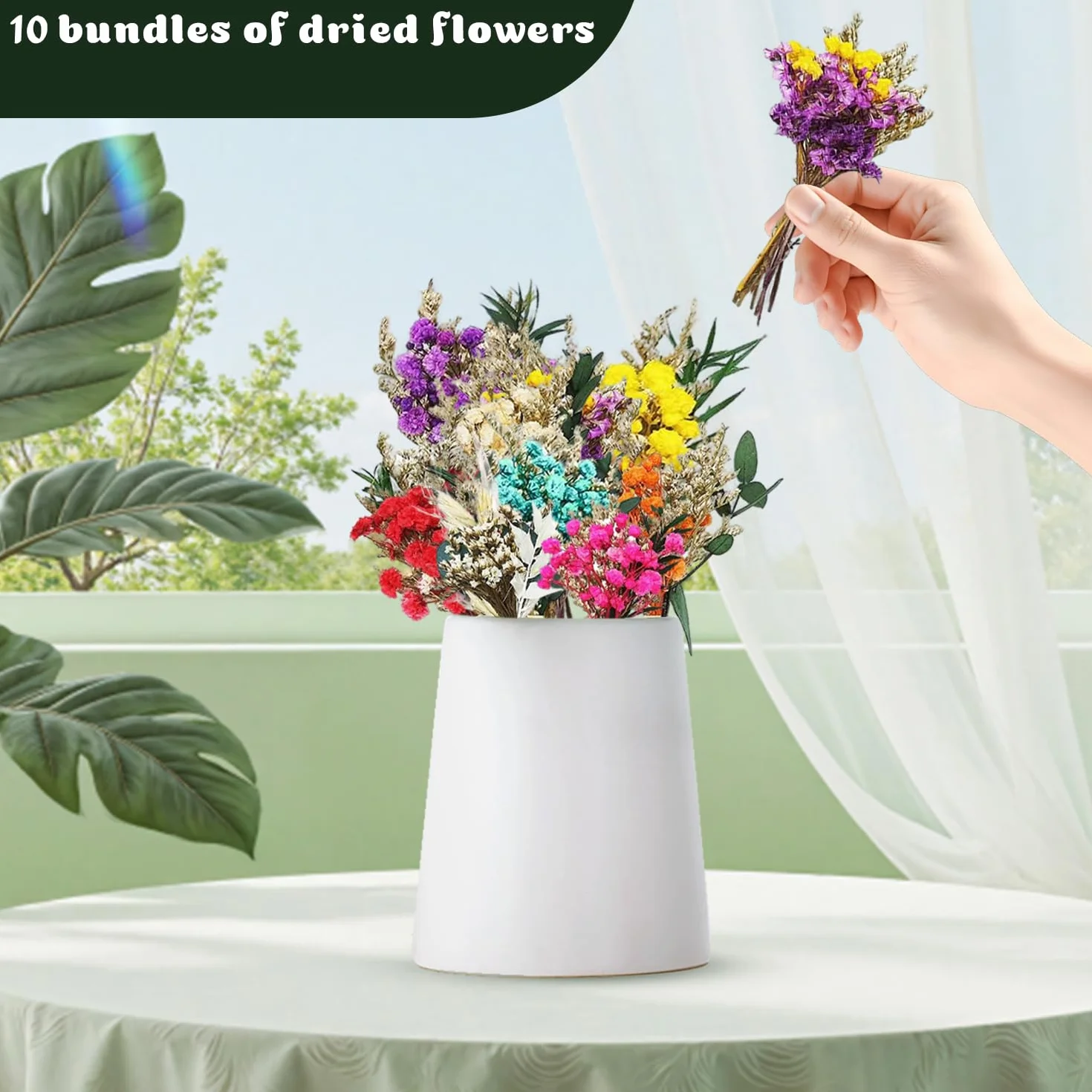Ramos Miniaturas de Flores Secas Decoración Natural 10 Piezas para Scrapbooks Bullet Journals Álbumes