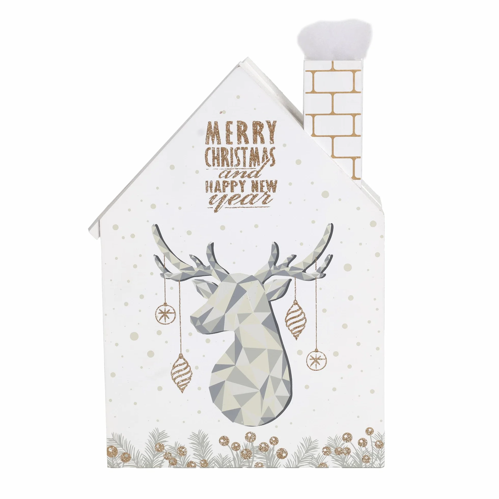 Calendario de Adviento de madera de Navidad con 24 cajones y luces LED Cuenta regresiva para la decoración de Navidad (bosque blanco)