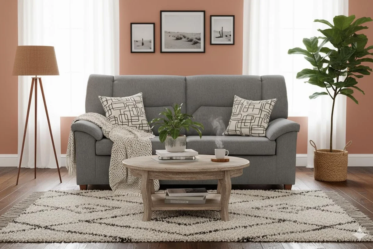 MUEBLIX.COM - Sofa 2 Plazas Juan, Sofá de Salón, Asientos y Respaldos Rellenos de Fibra, Sofá Tapizado Poliéster 100%, Sofa con Estructura de Madera y Aglomerado, Sofas de Salón Modernos