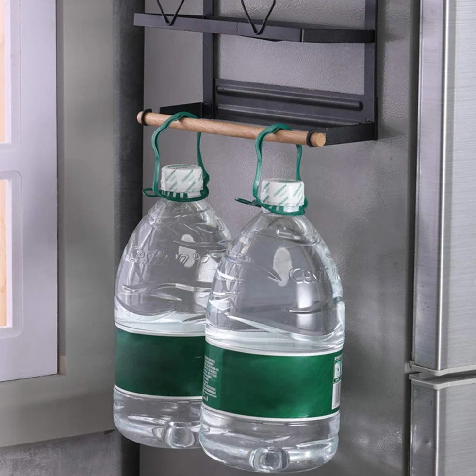 Estante magnético para especias para nevera con soporte para toallas de papel, estante montado en la pared, almacenamiento de especias y dispensador de rollos de cocina para baño