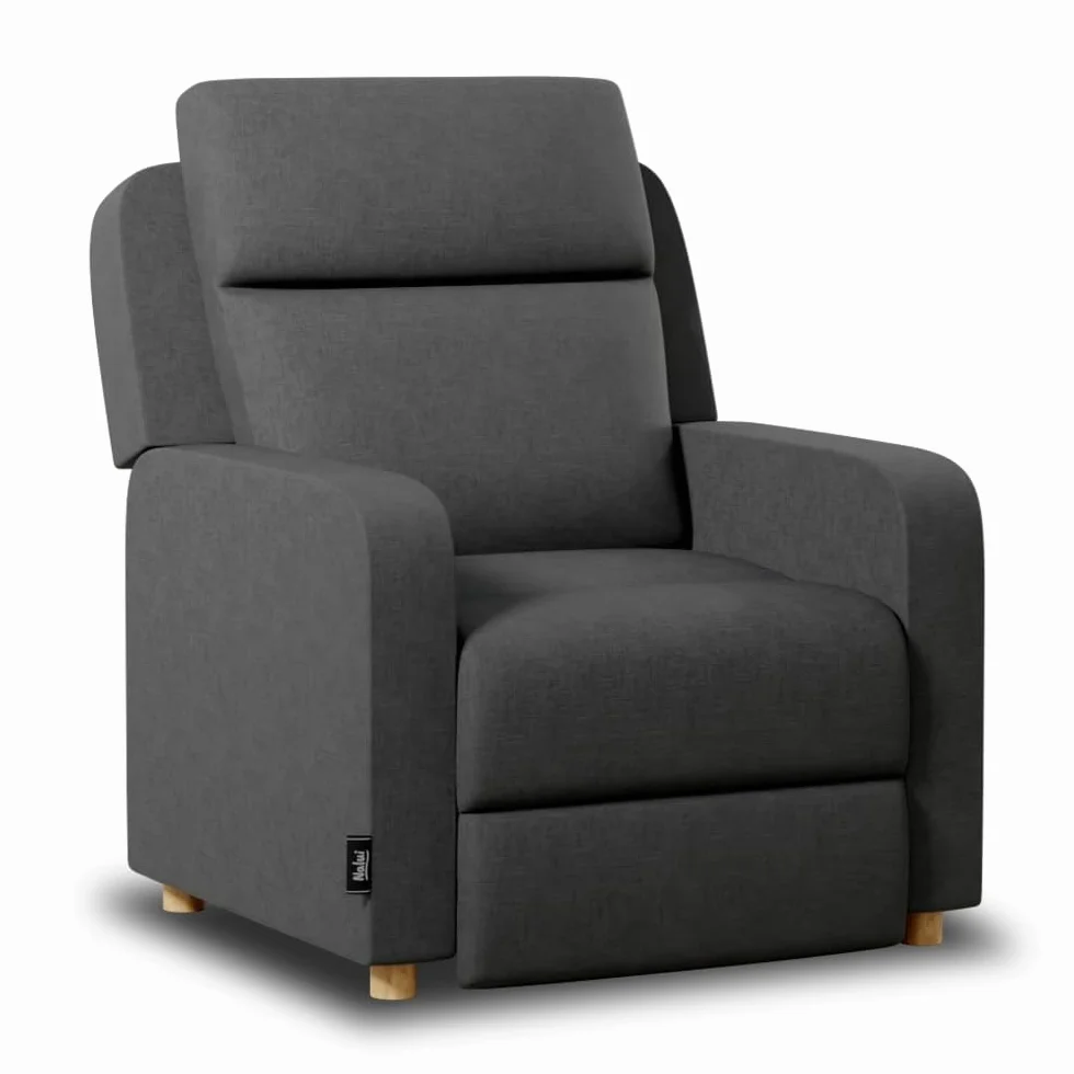 Nalui - Sillón Relax Reclinable One Fabric (77x87x95cm) con Apertura Push Manual y Estructura Reforzada. Sillón para el Salón Tapizado en Tela con Reclinación 160º Gris Marengo
