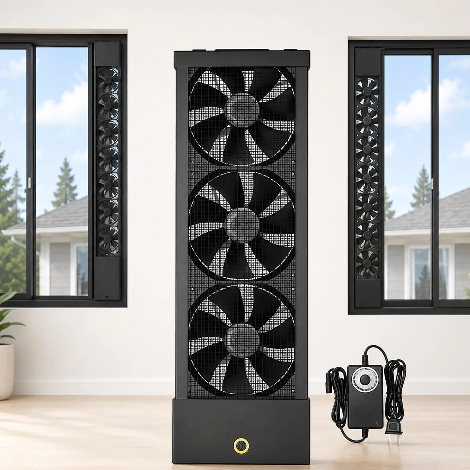 Genérico Extractor para ventana corredera, ventilador vertical con control continuo de velocidad, instalación sin taladro para cocina, baño, dormitorio y ático