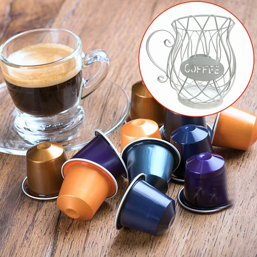 Cesta de Almacenamiento de Cápsulas de Café Soporte (Blanco)