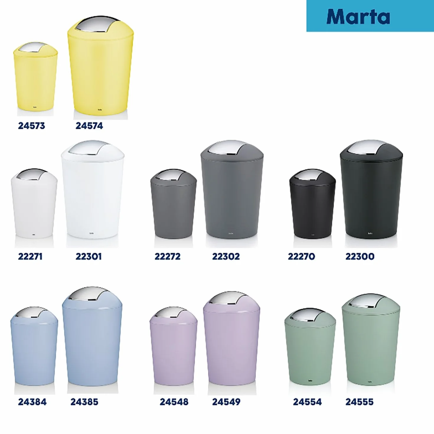 Cubo con tapa basculante violeta pastel mate 5 L plástico MARTA