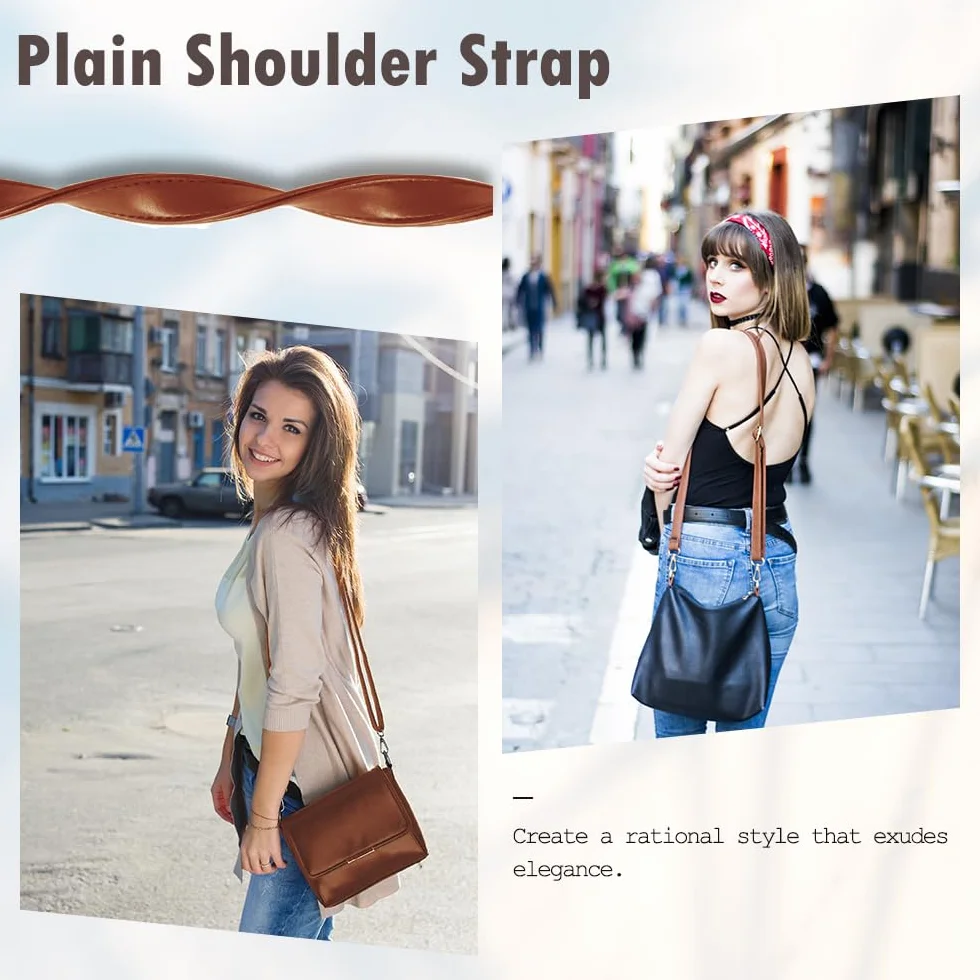 Correas de Hombro de Cuero Ajustables de 70-130cm para Bolso, Repuesto 60cm Marrón
