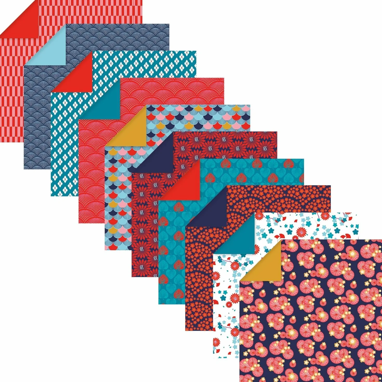Clairefontaine Hanayo 95347C Papel Origami Pack 60 Hojas 3 Formatos 10x10 15x15 20x20 cm 70g