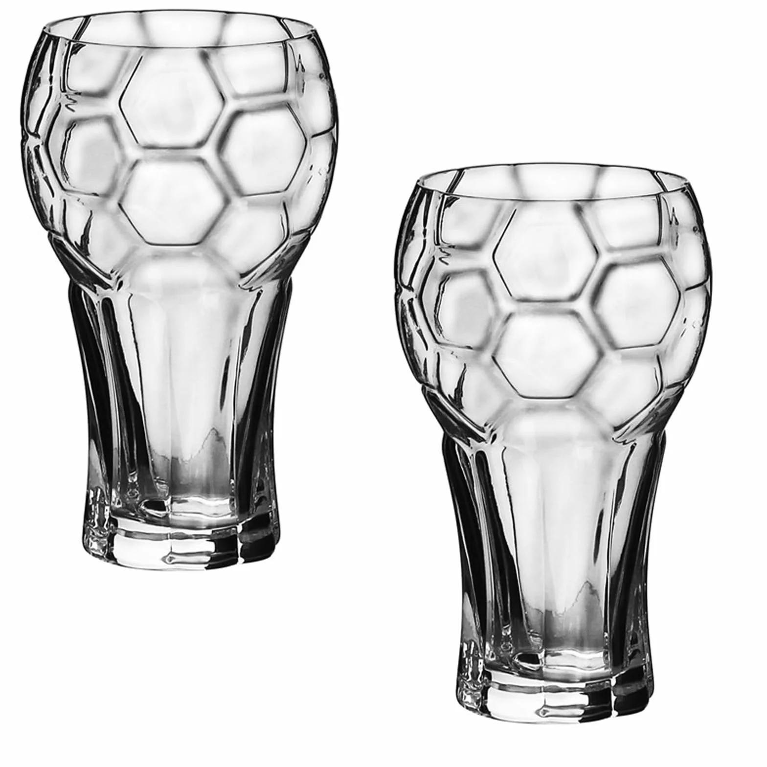Generisch Vasos de cerveza clásicos de fútbol de 600 ml, vasos de cristal con base antideslizante, perfectos para decoración del día de partido, vasos temáticos de fútbol