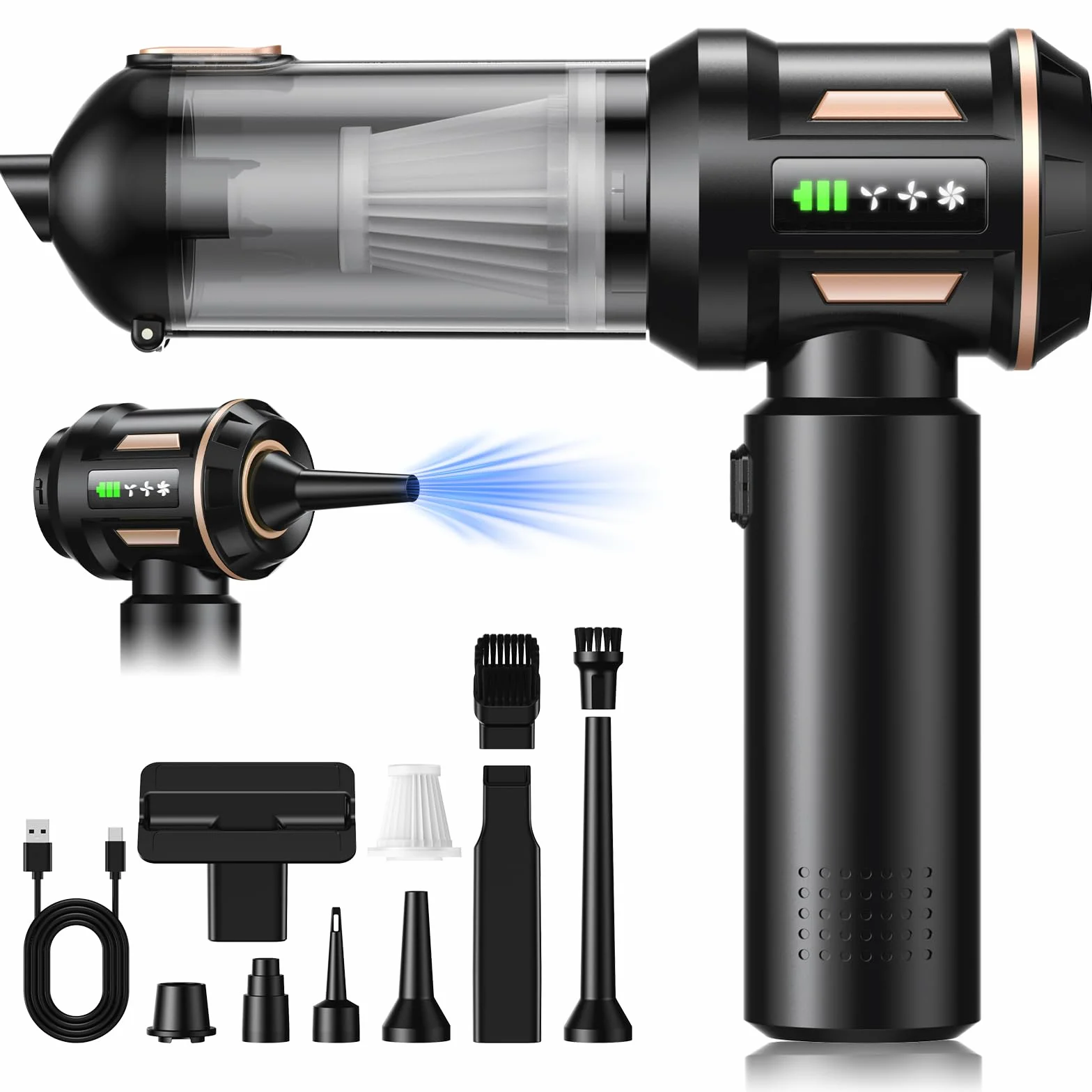 SLOKSFil 2026 Aspiradora de Mano 28000PA 4 en 1 Sin Cable Autovaciado 3 Niveles Succión Motor sin Escobillas