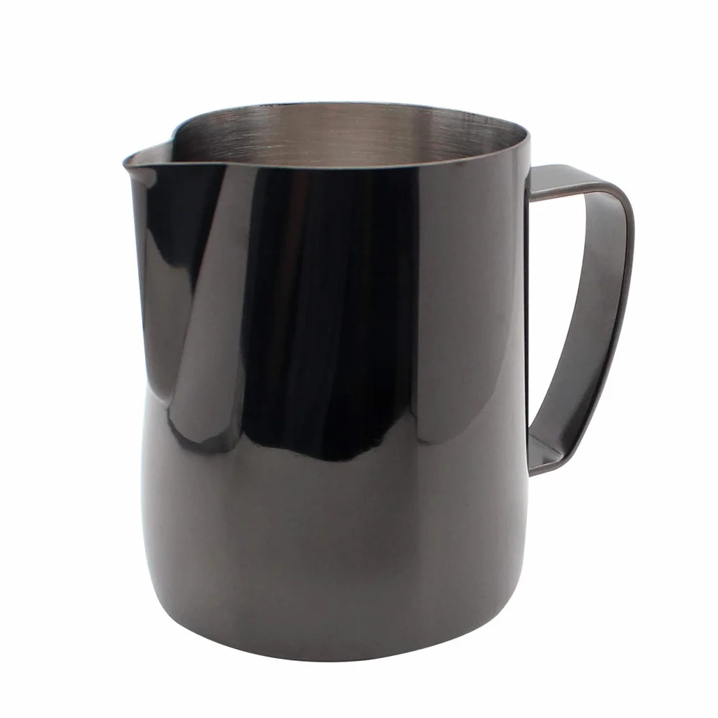 Jarra De Espuma De Leche De Acero Inoxidable Chapada En Titanio 350ML Arte Latte Café Capuchino Negro