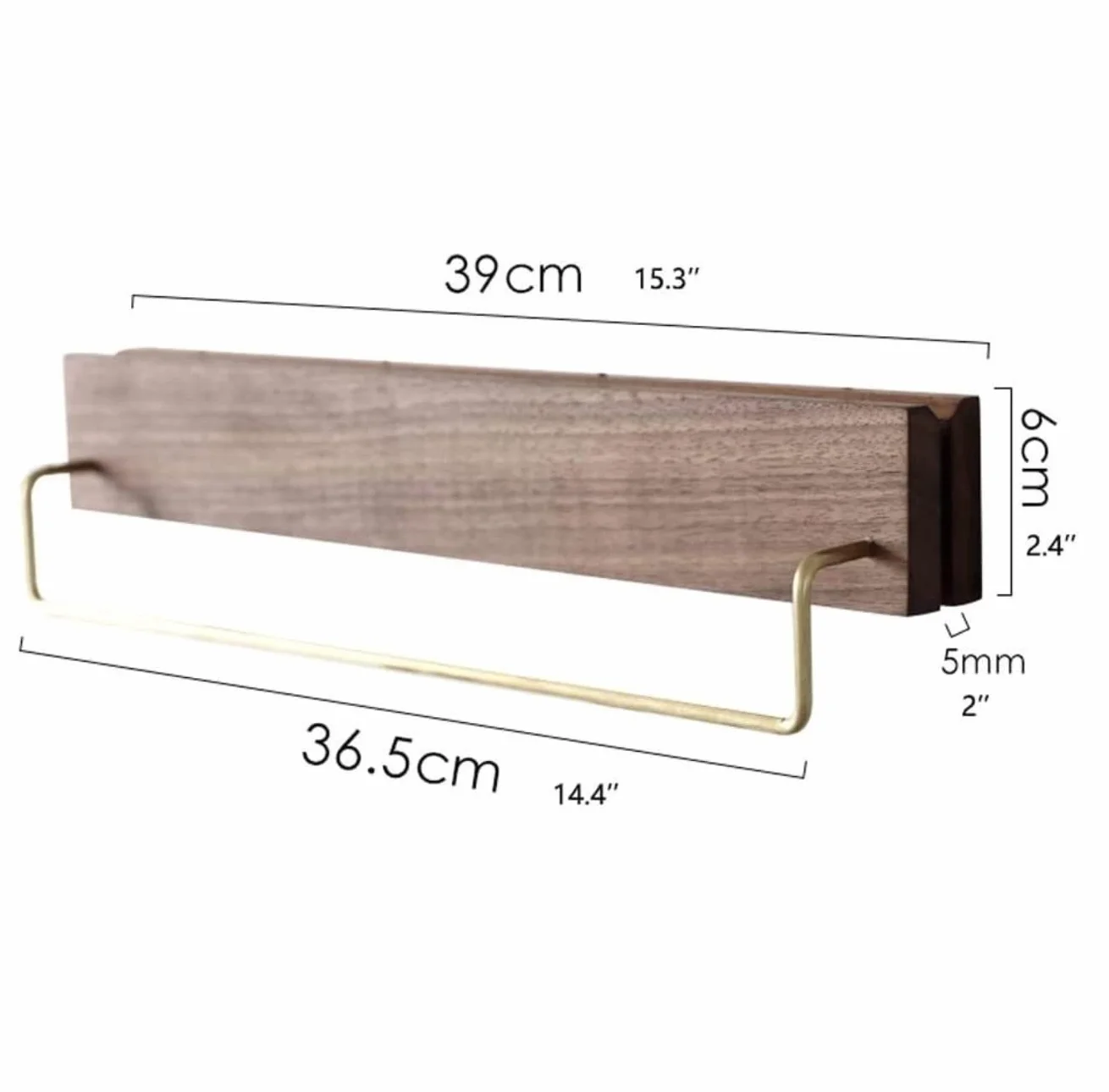 Bloque Cuchillos Cocina Bloque De Cuchillos De Cocina, Soporte para Cuchillos, Estante para Barra Colgante De Nogal De Pared, Estante para Cuchillos, Toalla