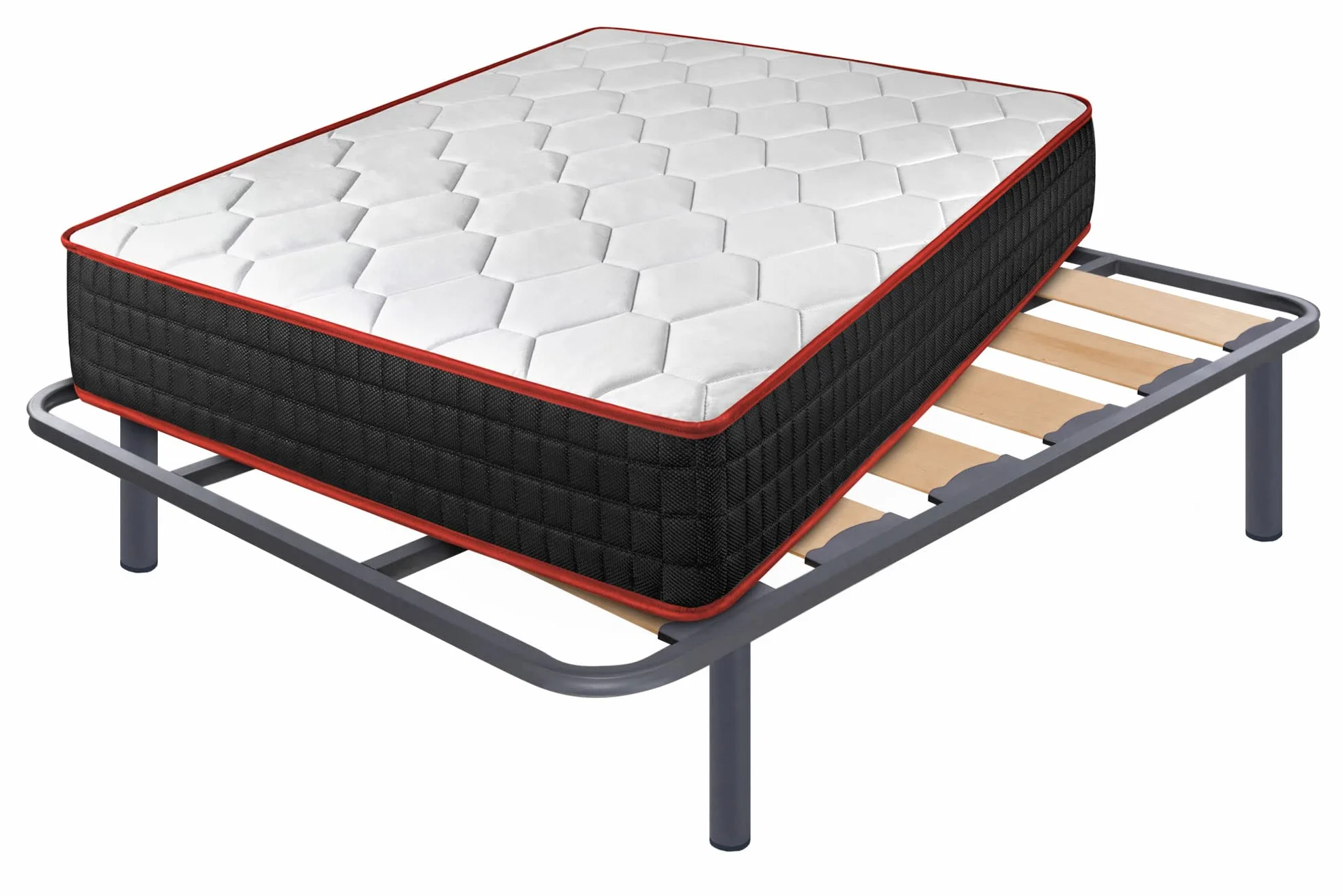 Colchón Viscoelástico Cool Viscofresh + Somier Zeus con 4 Patas de 32 cm | Medida: 120x190 cm