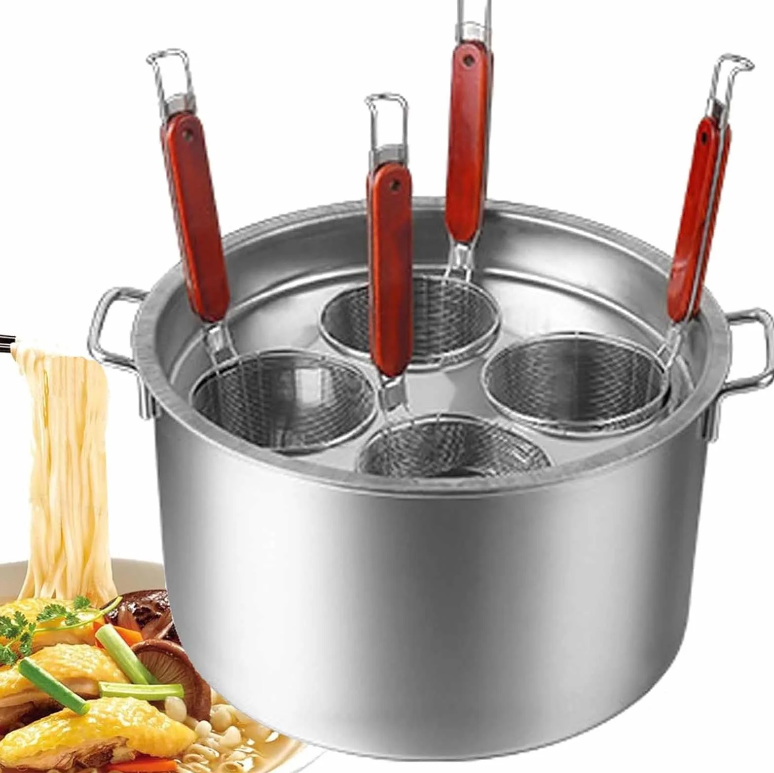 Olla De Cocina Juego De Cocedor De Pasta Comercial Juego De Insertos para Cocedor De Pasta De 3 4 5 6 Agujeros Juego De Insertos con Divisor Y Colador Colador Ollas,3 Holes