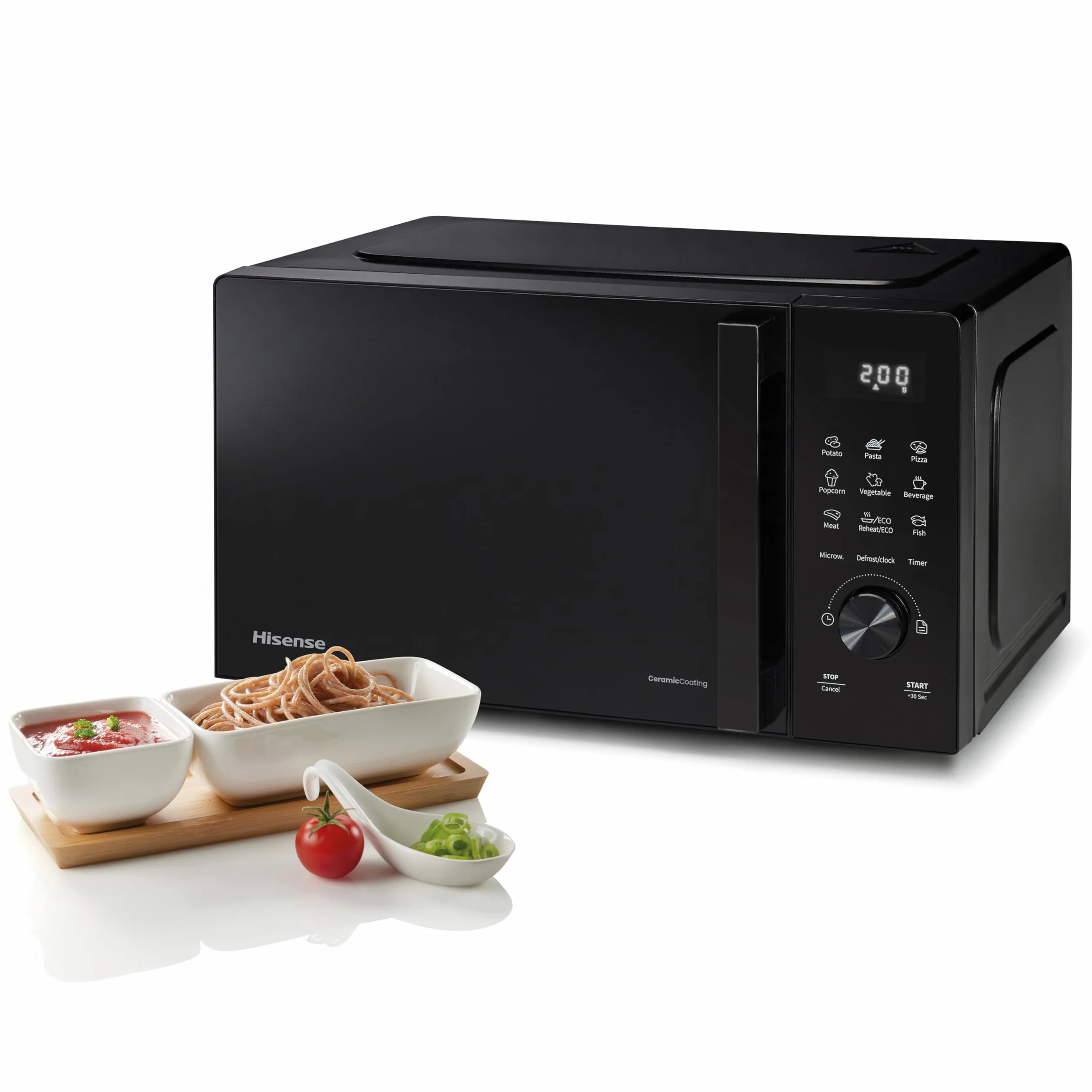 Hisense Microondas Digital con Grill 23L 800W Revestimiento Cerámico 10 Niveles de Potencia
