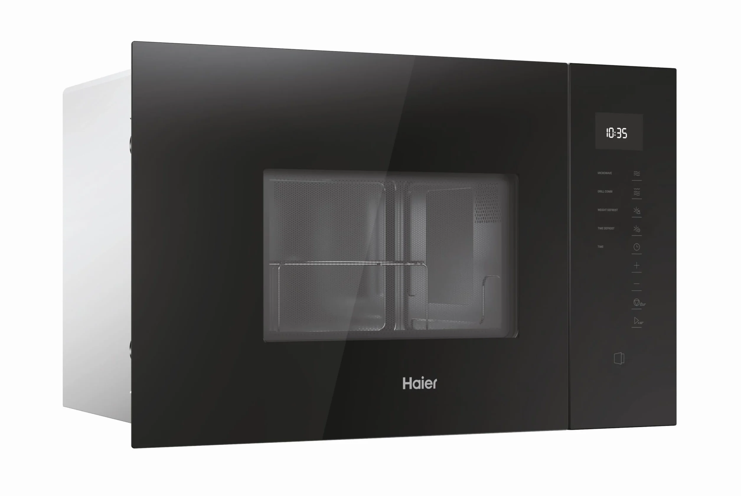 Haier Microondas Integrable con Grill, 8 Niveles Potencia, 6 Funciones, Interfaz táctil, Negro